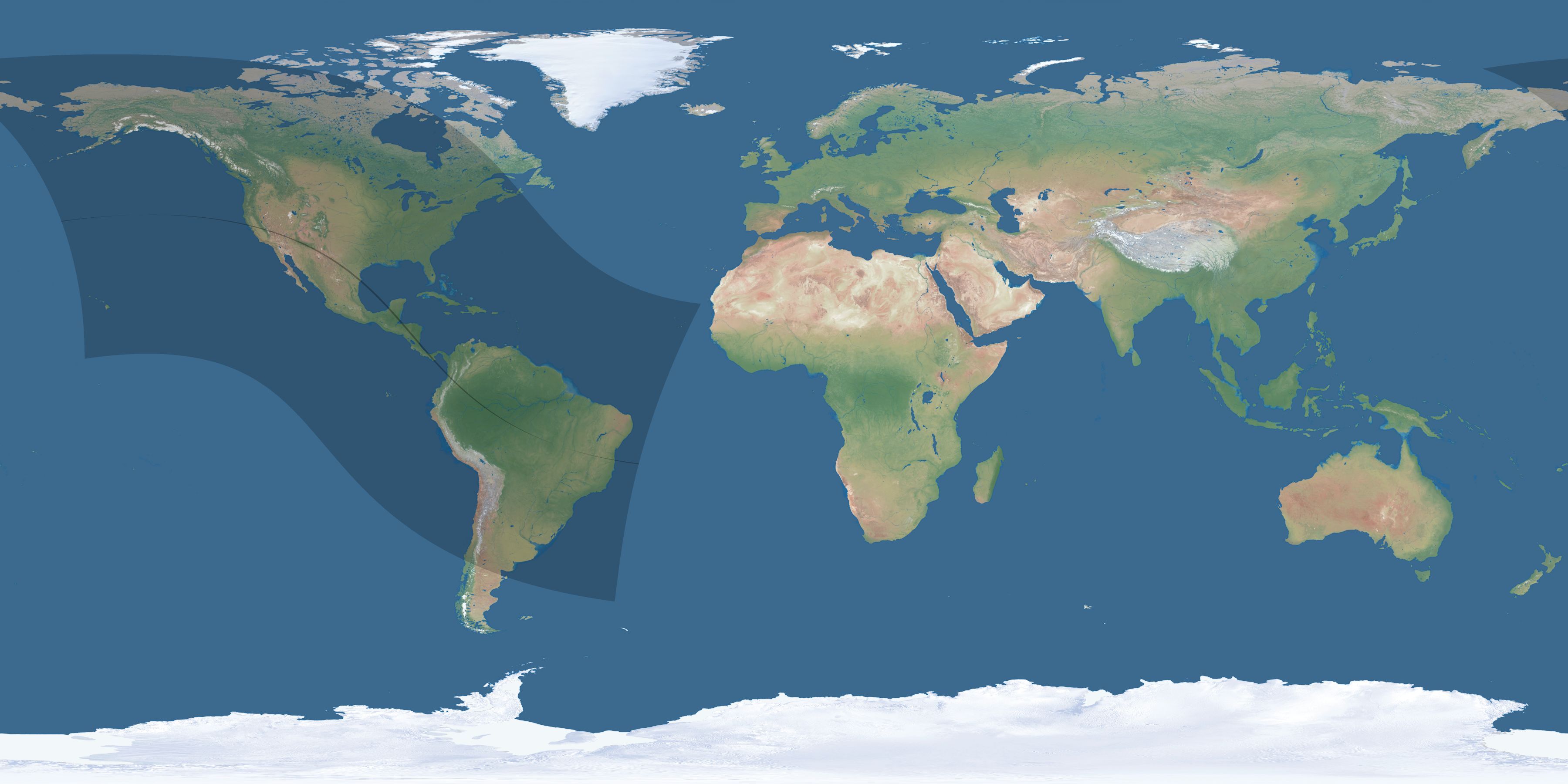 Map of the umbra and penumbra path of the solar eclipse of 08/26/1318