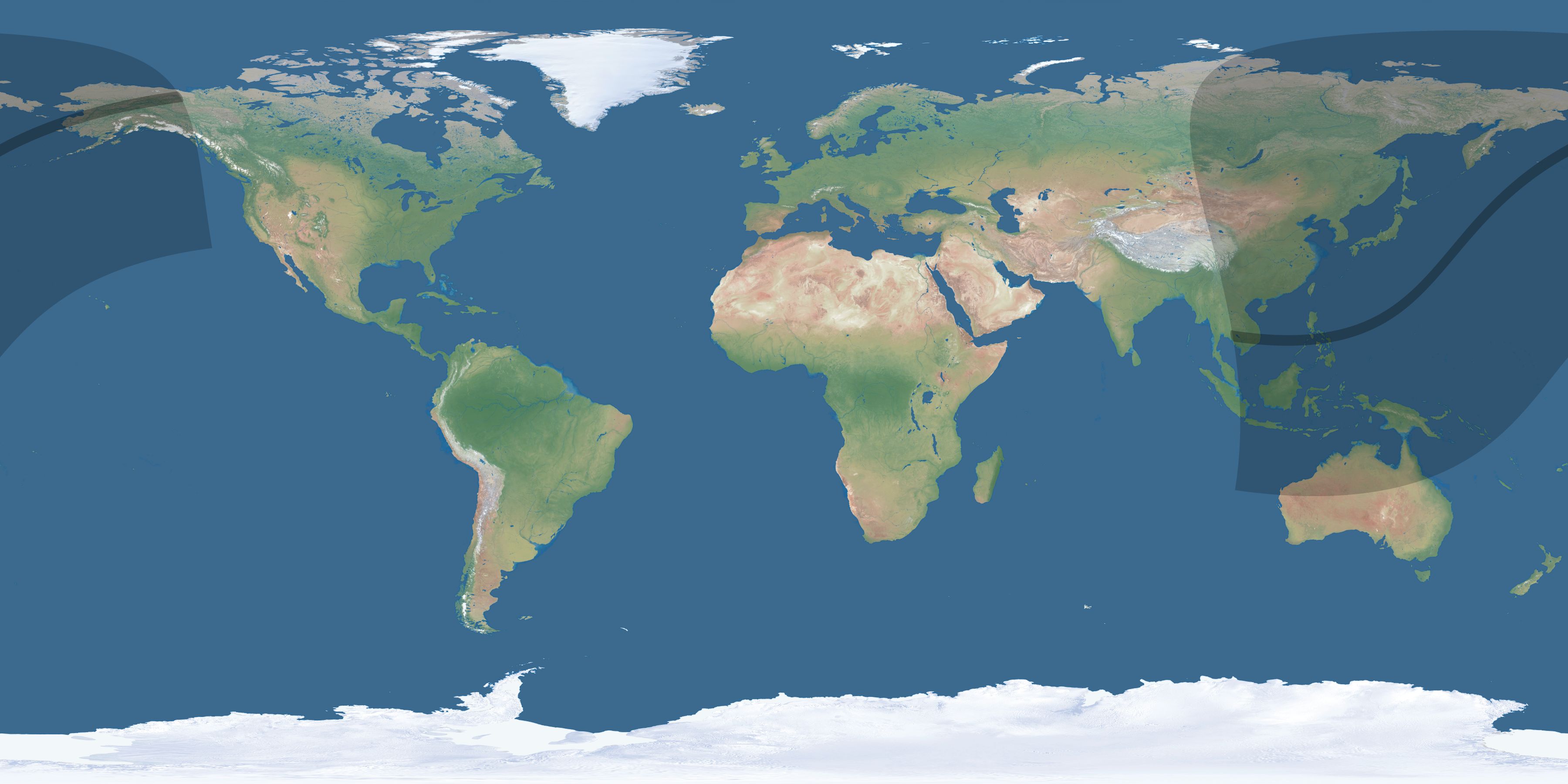 Map of the umbra and penumbra path of the solar eclipse of 02/21/1319