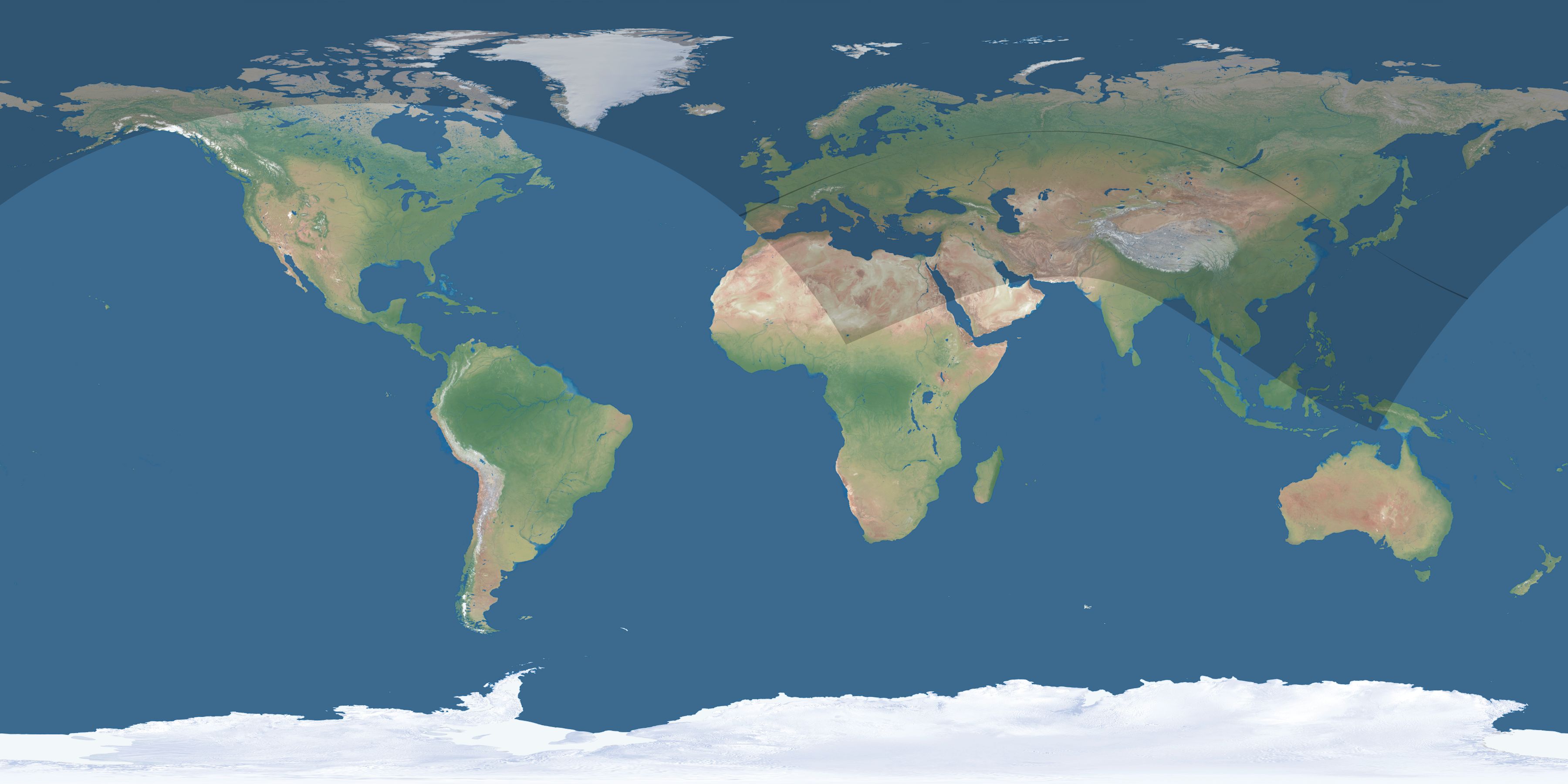Map of the umbra and penumbra path of the solar eclipse of 06/26/1321
