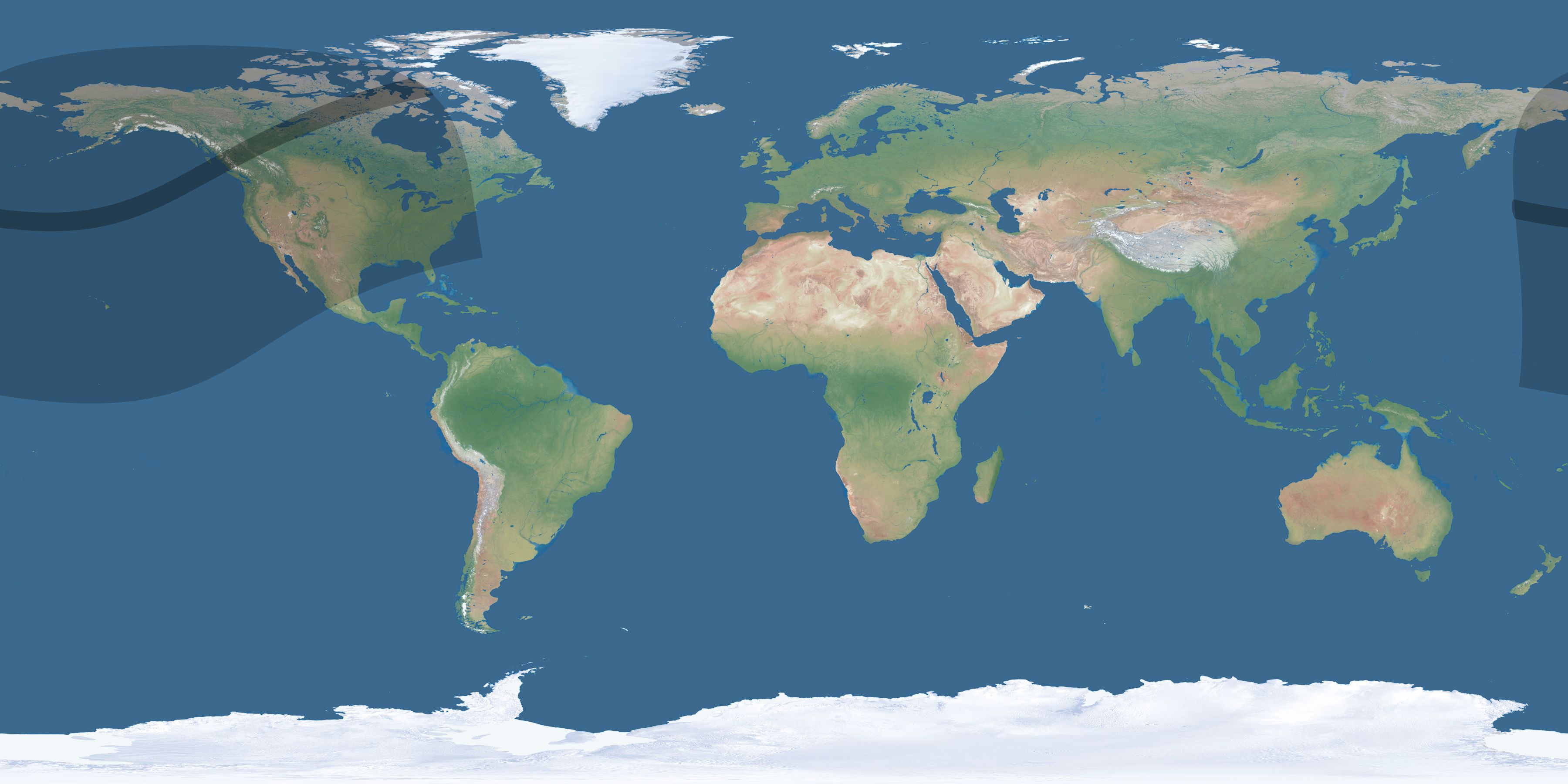 Map of the umbra and penumbra path of the solar eclipse of 02/11/1328
