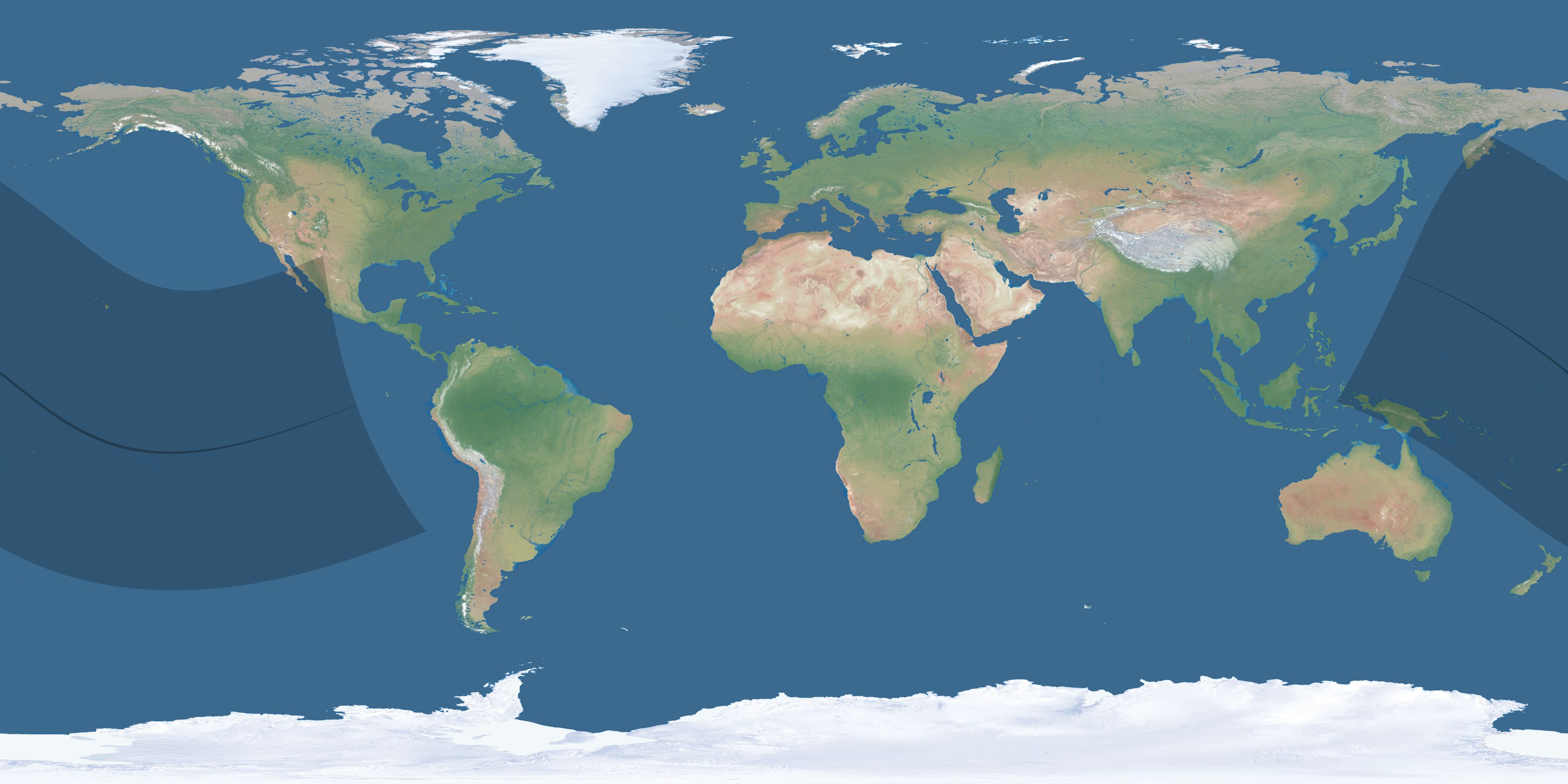 Map of the umbra and penumbra path of the solar eclipse of 11/18/1332