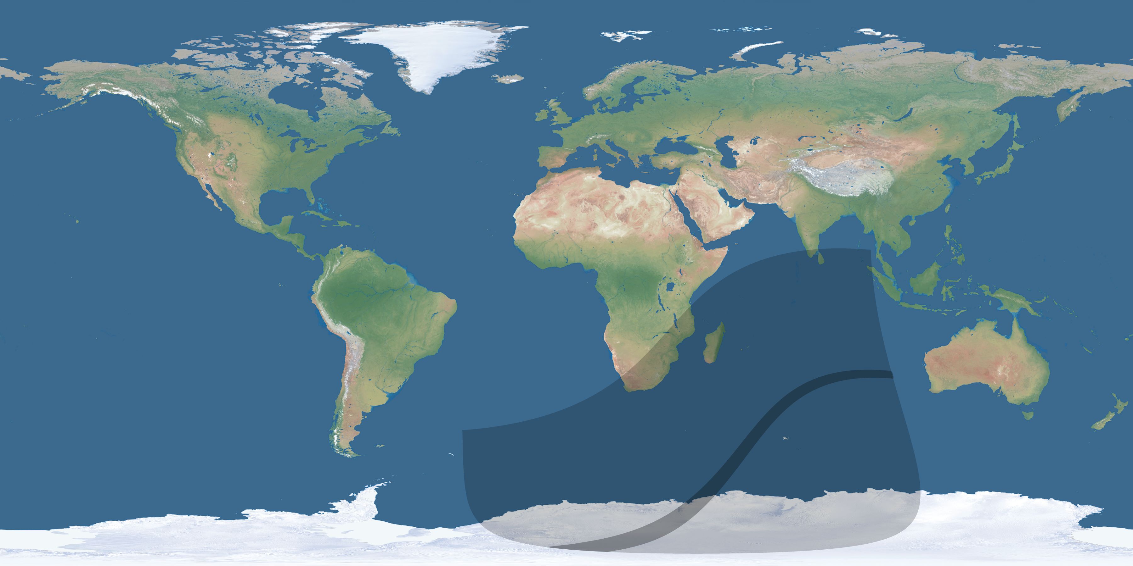Map of the umbra and penumbra path of the solar eclipse of 03/25/1335