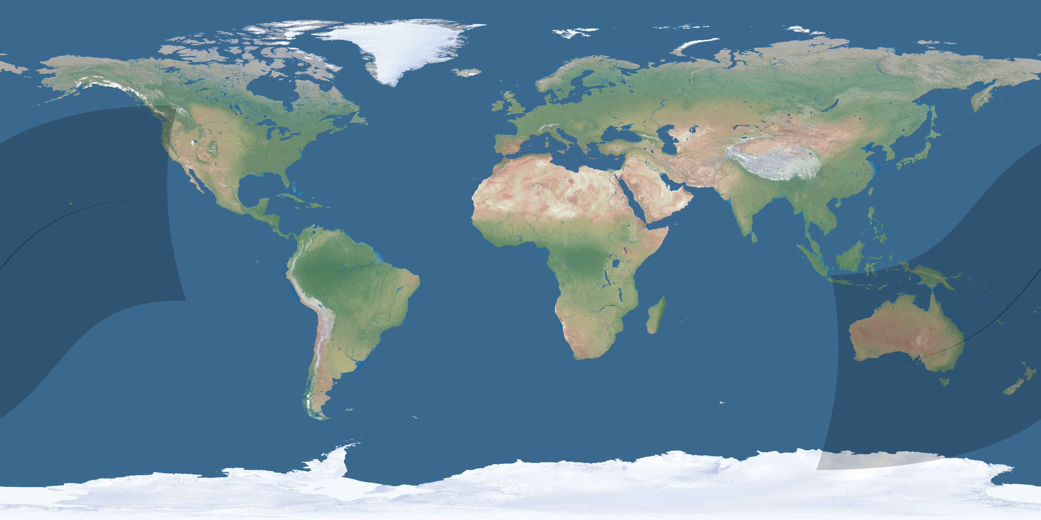 Map of the umbra and penumbra path of the solar eclipse of 03/14/1336