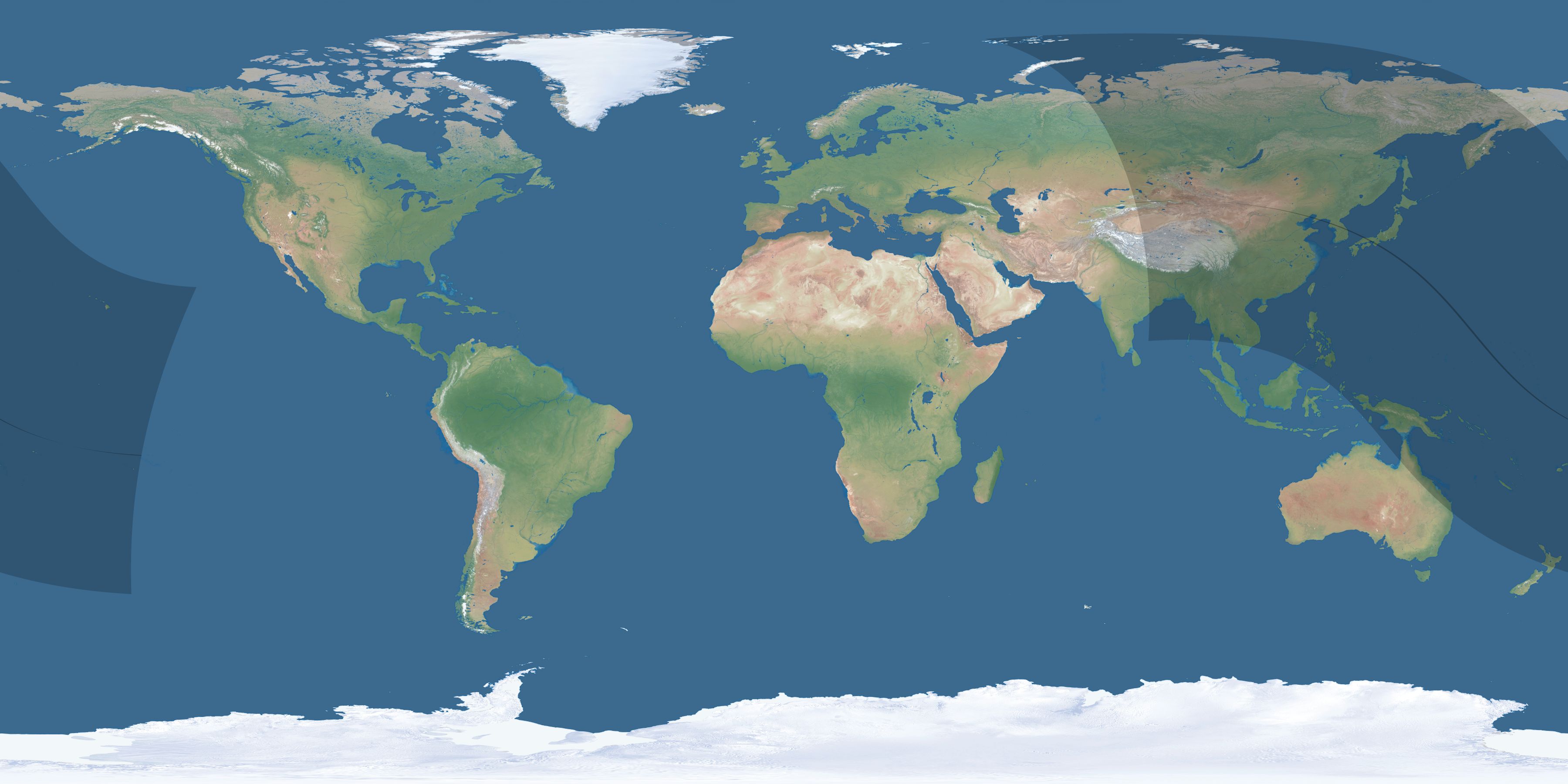 Map of the umbra and penumbra path of the solar eclipse of 09/06/1336