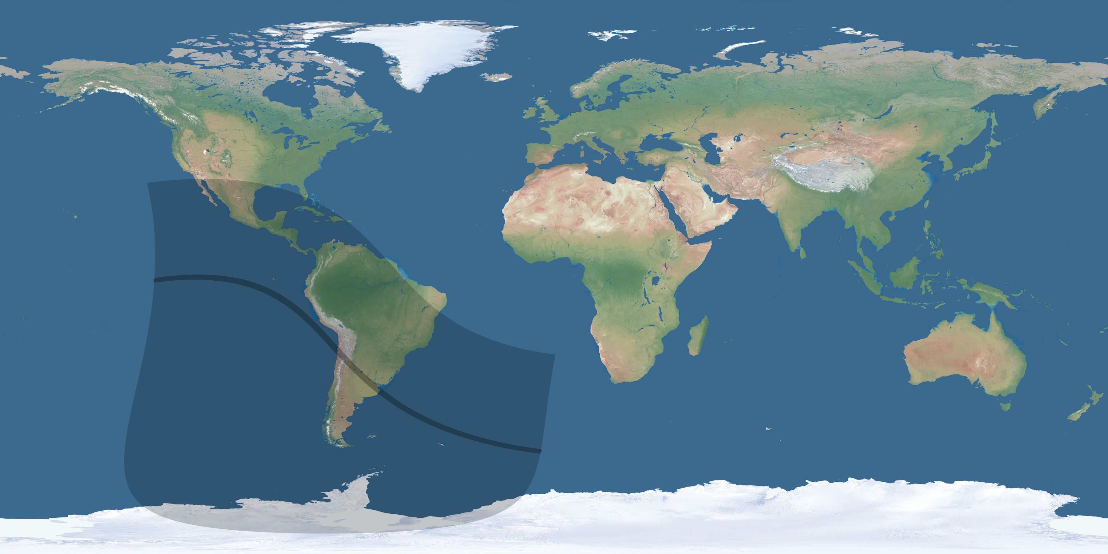 Map of the umbra and penumbra path of the solar eclipse of 08/26/1337
