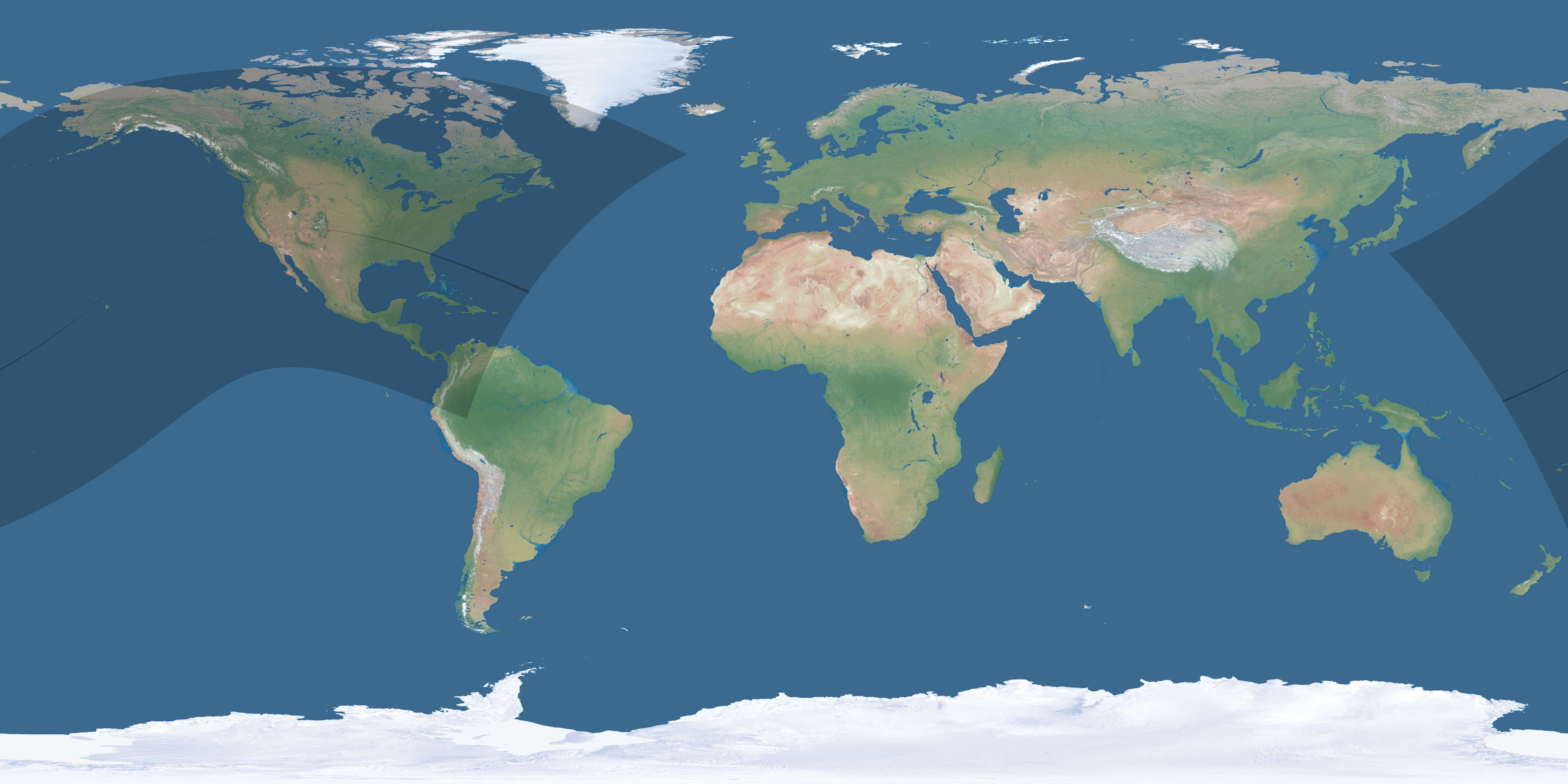 Map of the umbra and penumbra path of the solar eclipse of 05/25/1351