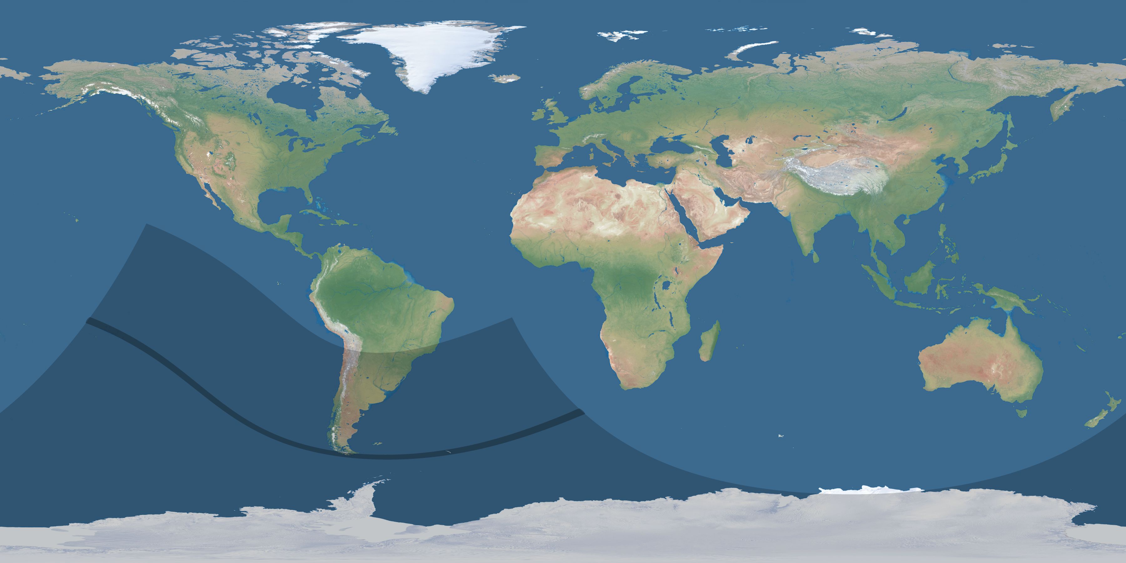 Map of the umbra and penumbra path of the solar eclipse of 11/19/1351