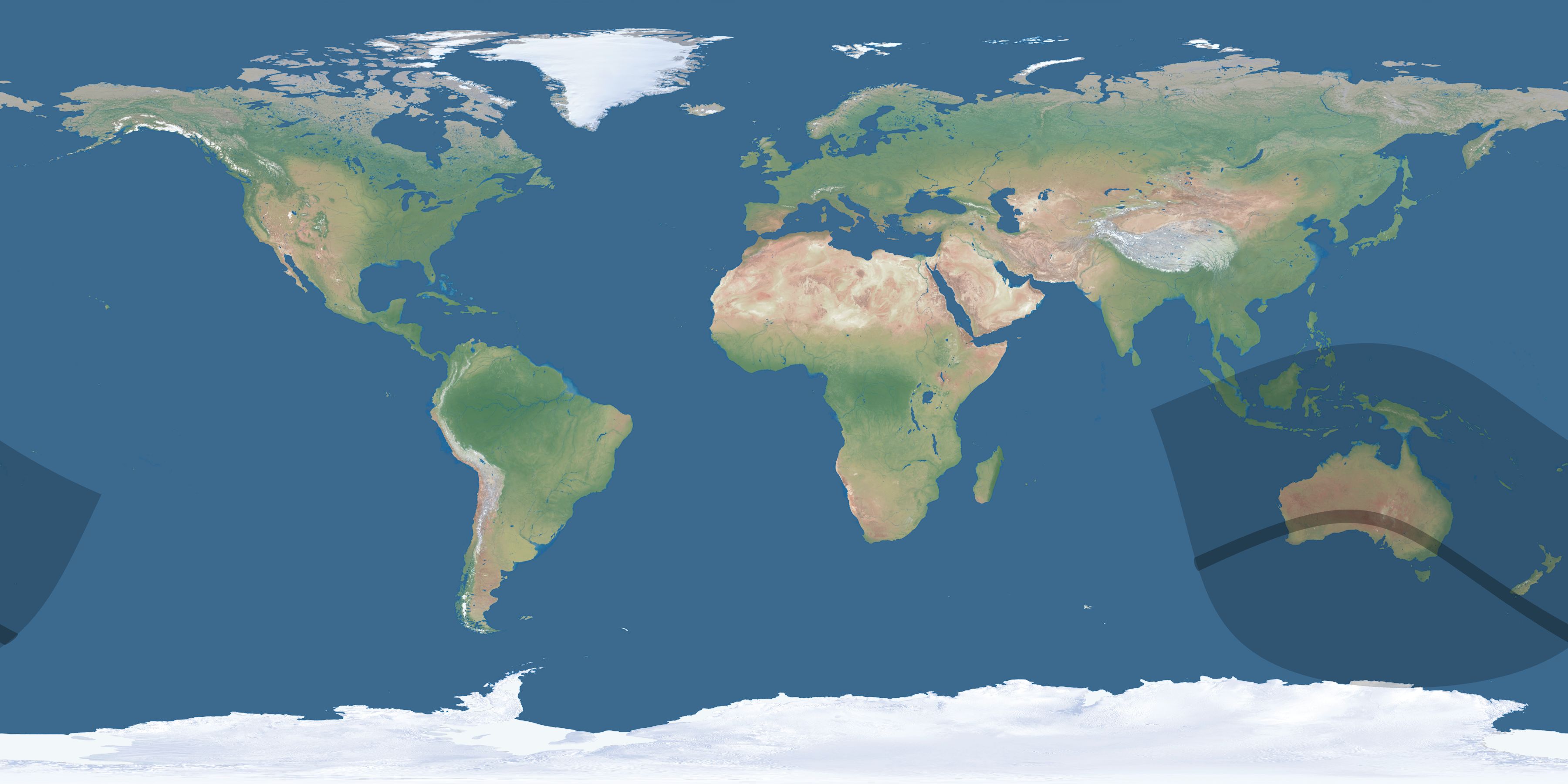 Map of the umbra and penumbra path of the solar eclipse of 06/26/1359