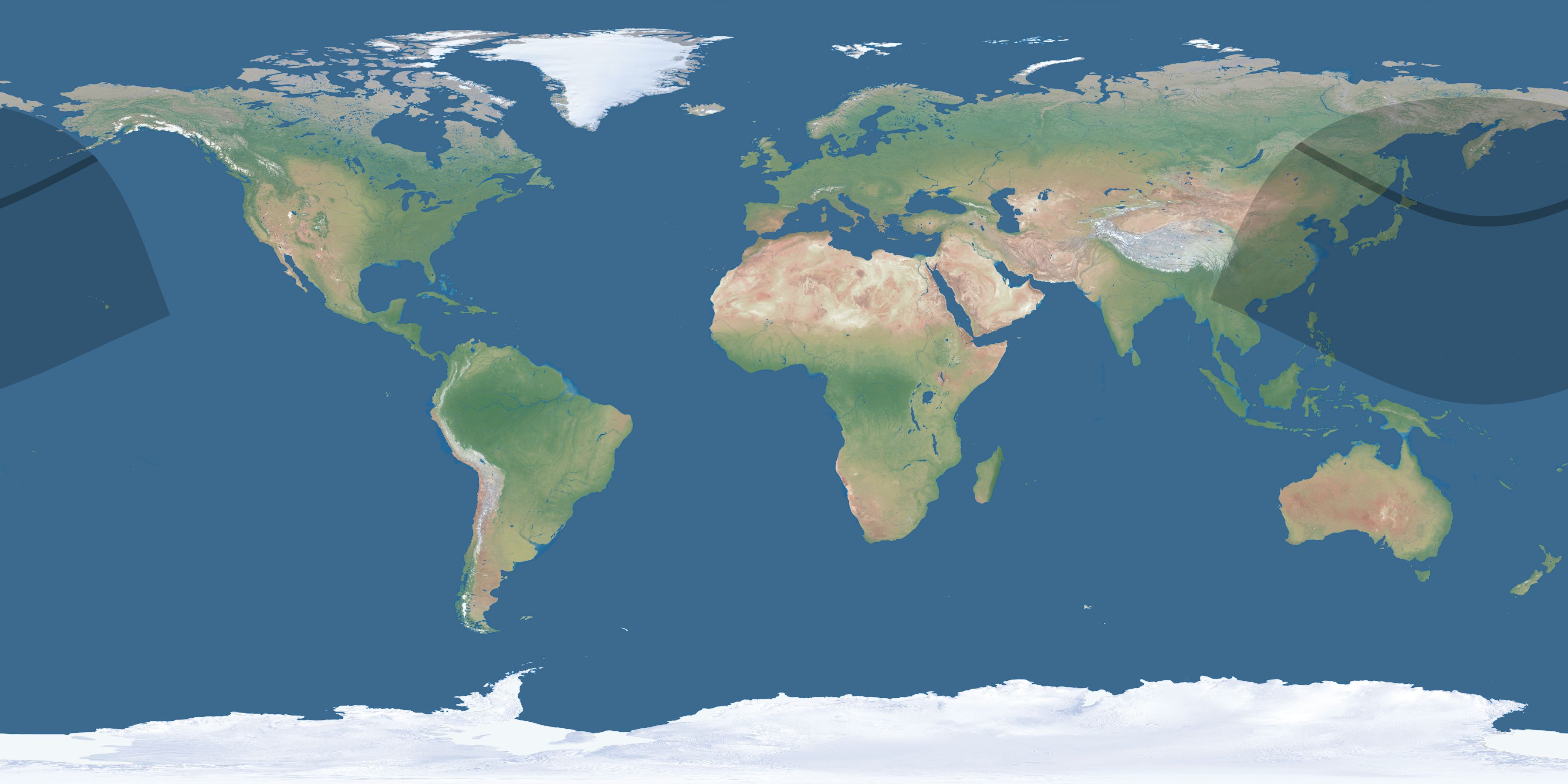 Map of the umbra and penumbra path of the solar eclipse of 12/22/1367