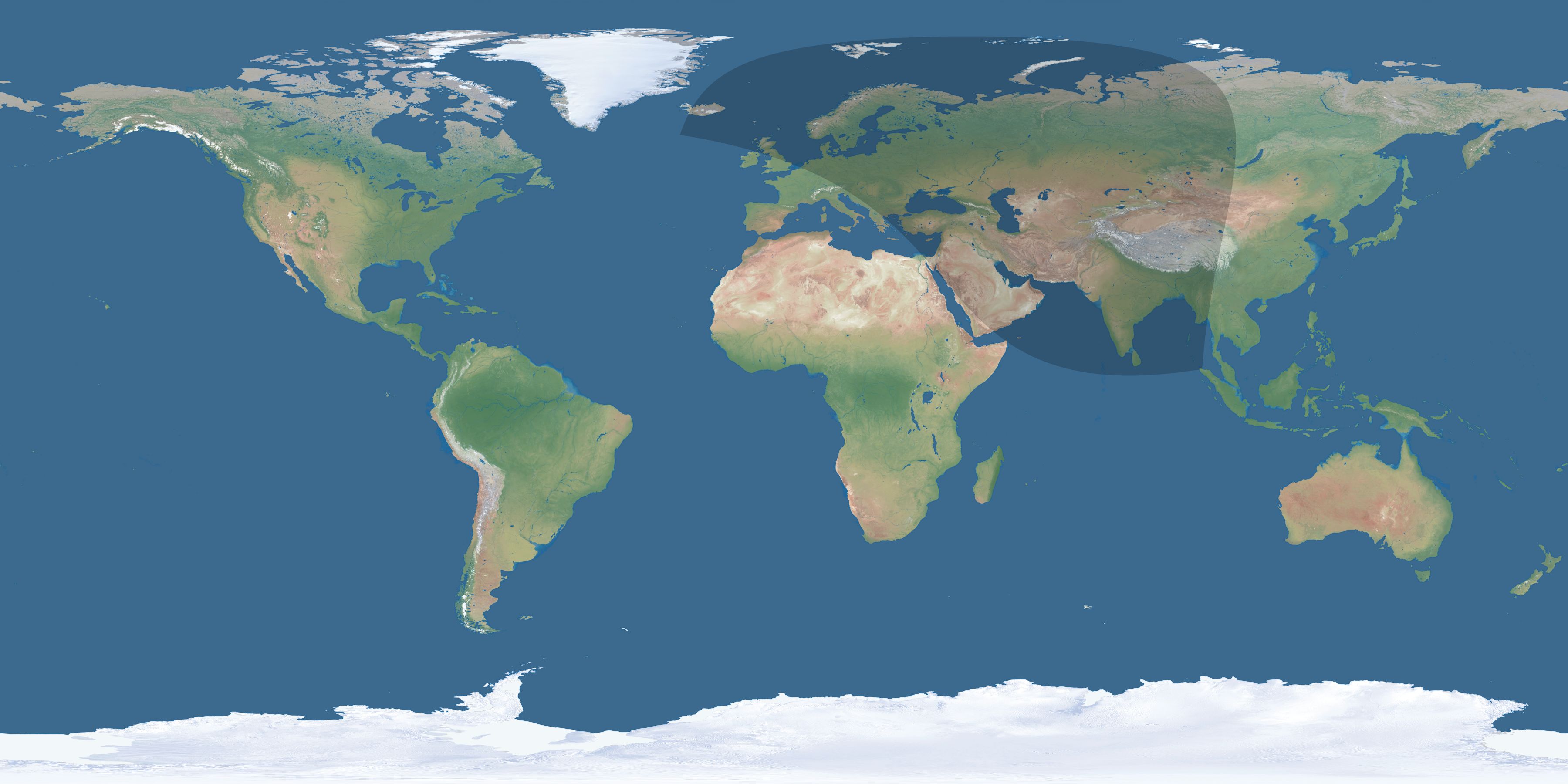 Map of the umbra and penumbra path of the solar eclipse of 10/09/1371