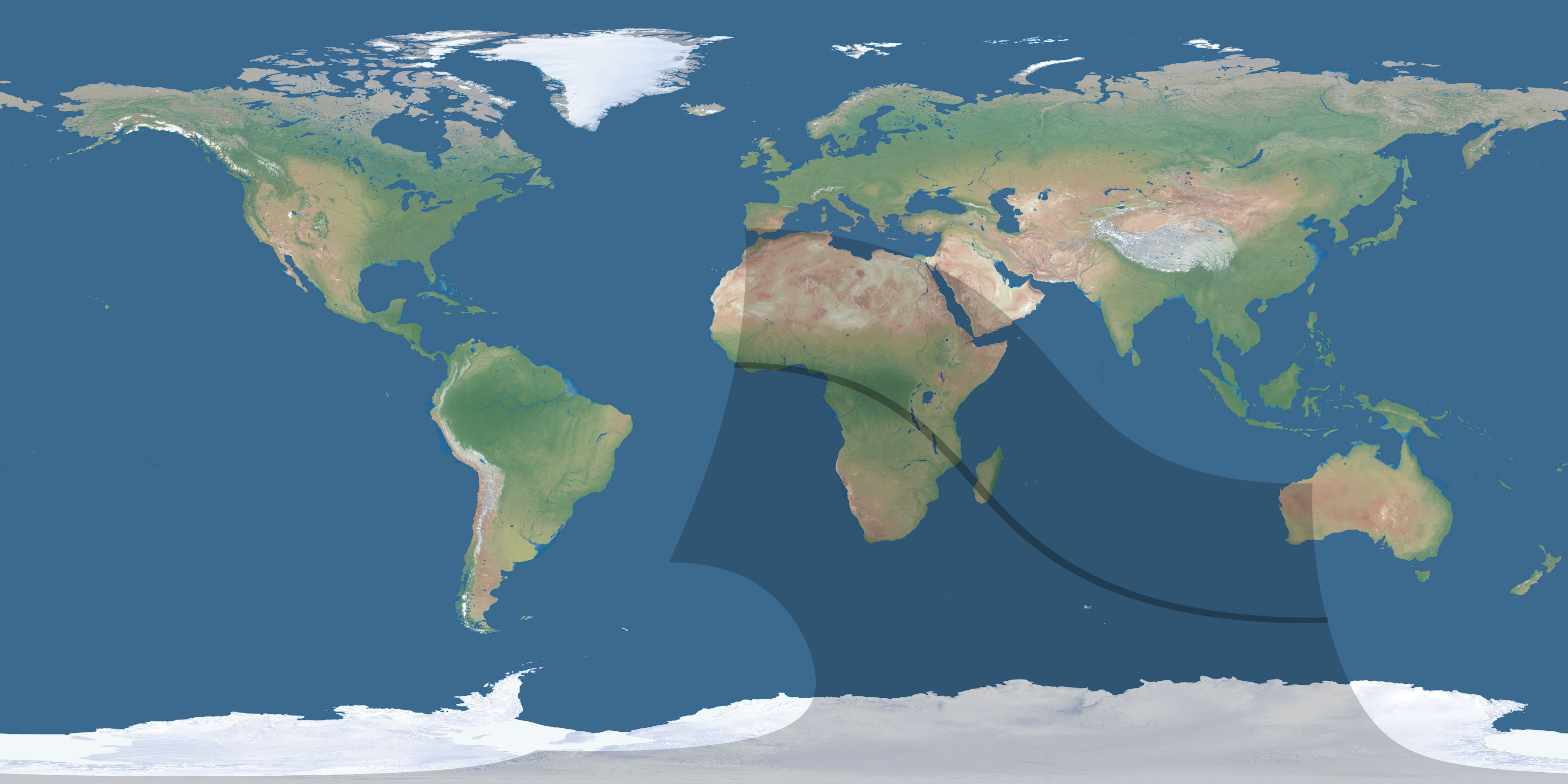 Map of the umbra and penumbra path of the solar eclipse of 09/17/1373