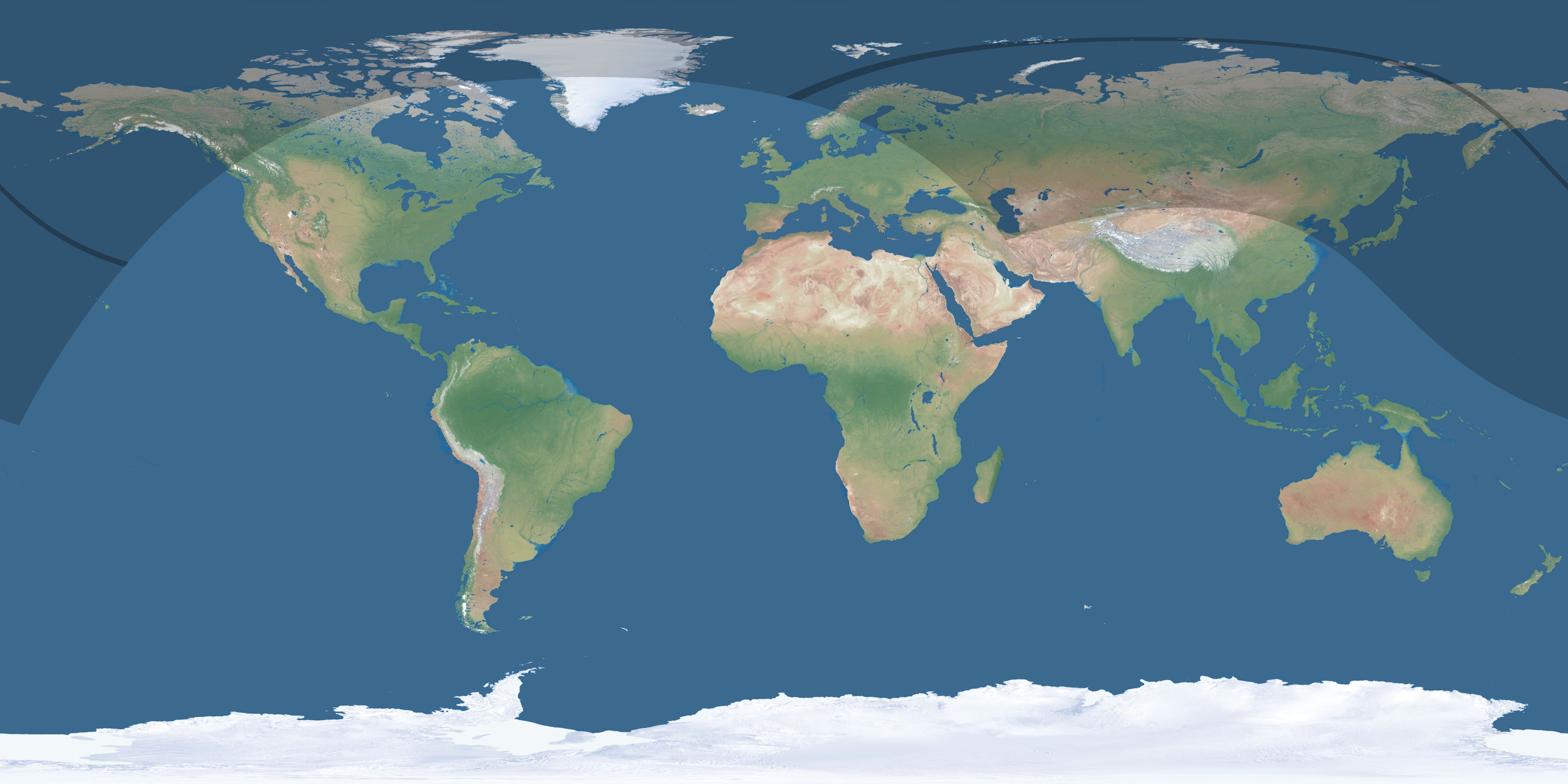 Map of the umbra and penumbra path of the solar eclipse of 07/29/1375