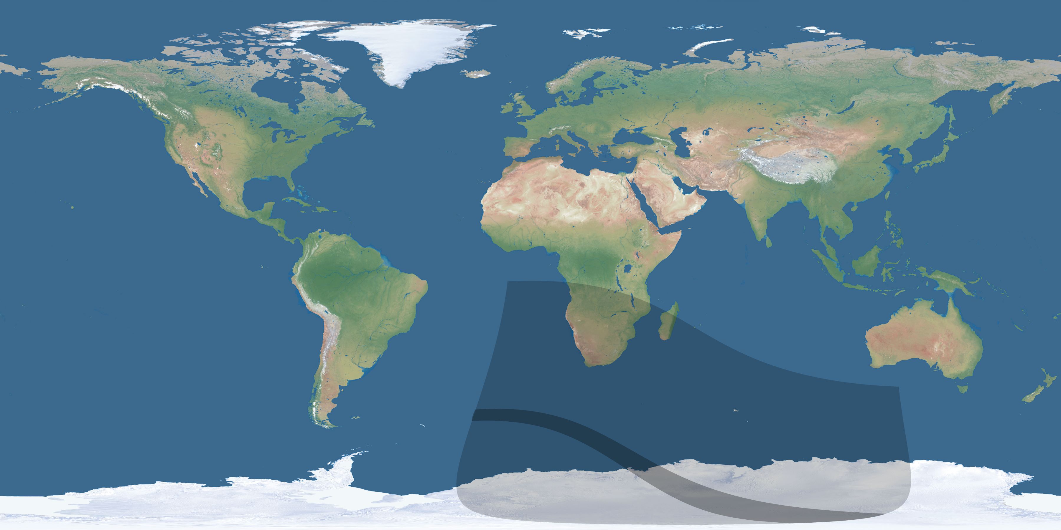 Map of the umbra and penumbra path of the solar eclipse of 09/08/1382