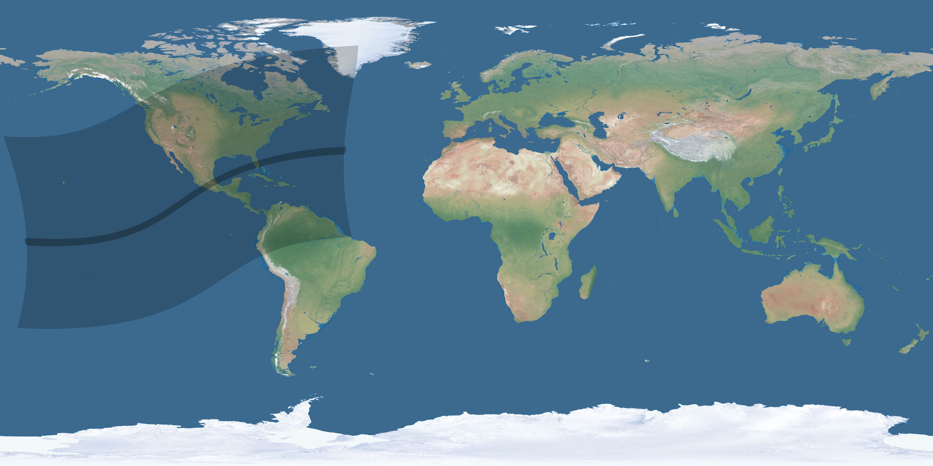 Map of the umbra and penumbra path of the solar eclipse of 03/04/1383