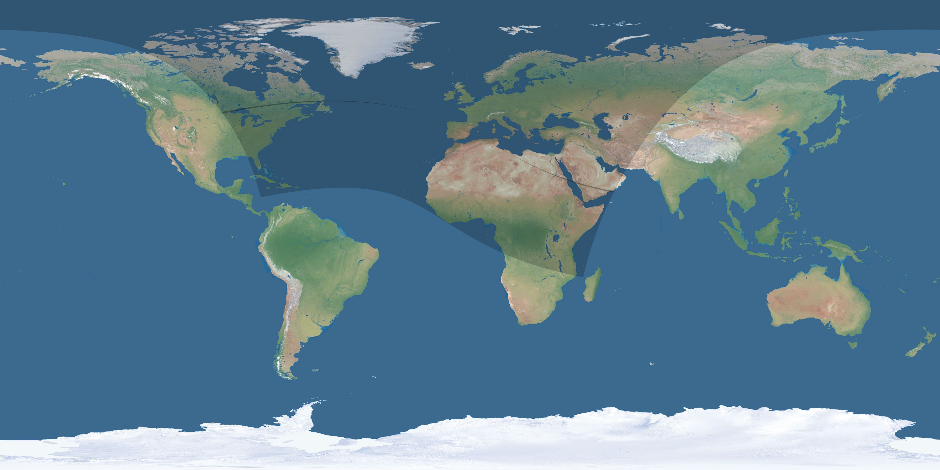 Map of the umbra and penumbra path of the solar eclipse of 08/17/1384