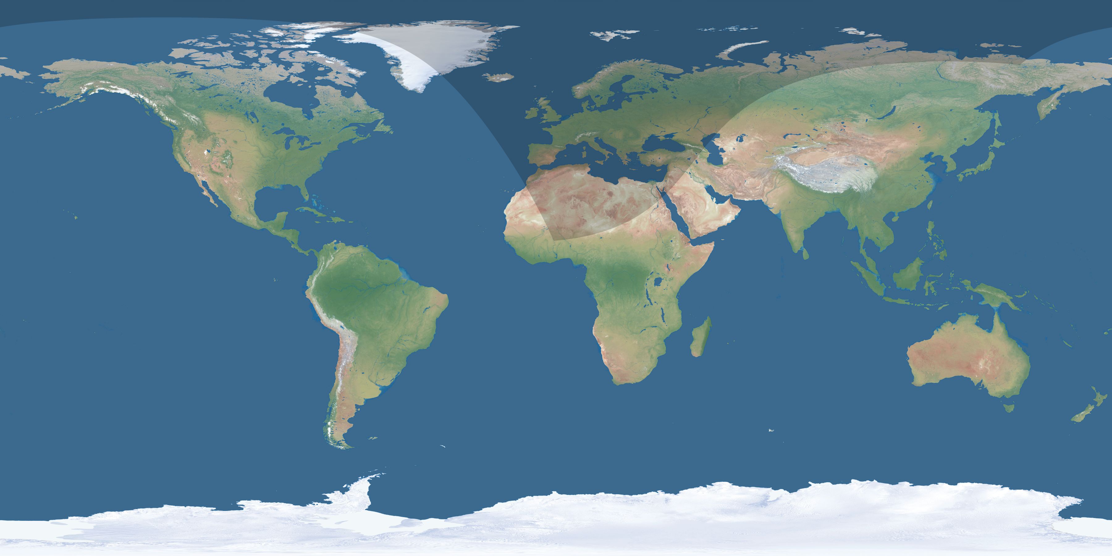 Map of the umbra and penumbra path of the solar eclipse of 03/24/1392