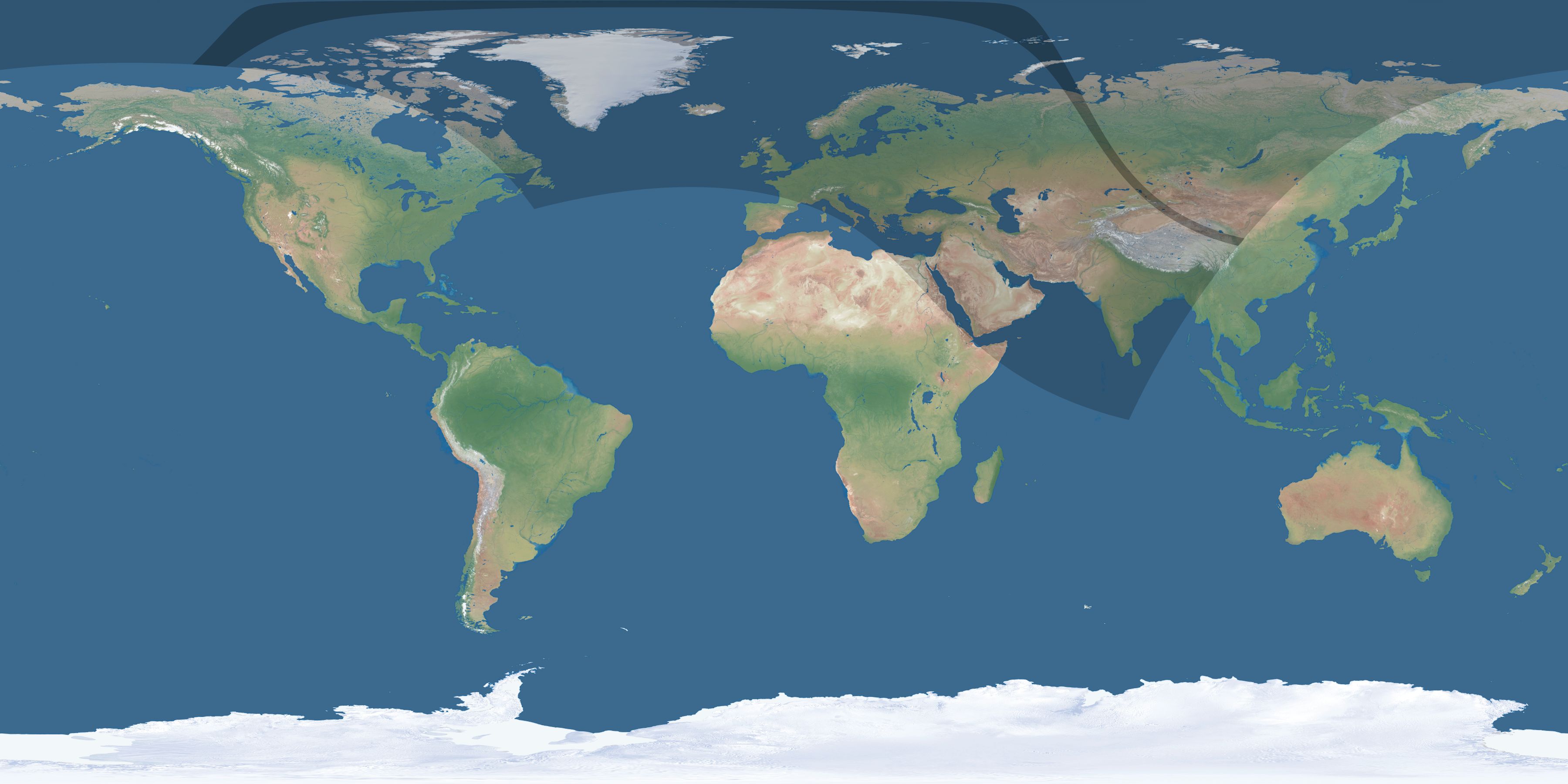 Map of the umbra and penumbra path of the solar eclipse of 08/08/1393