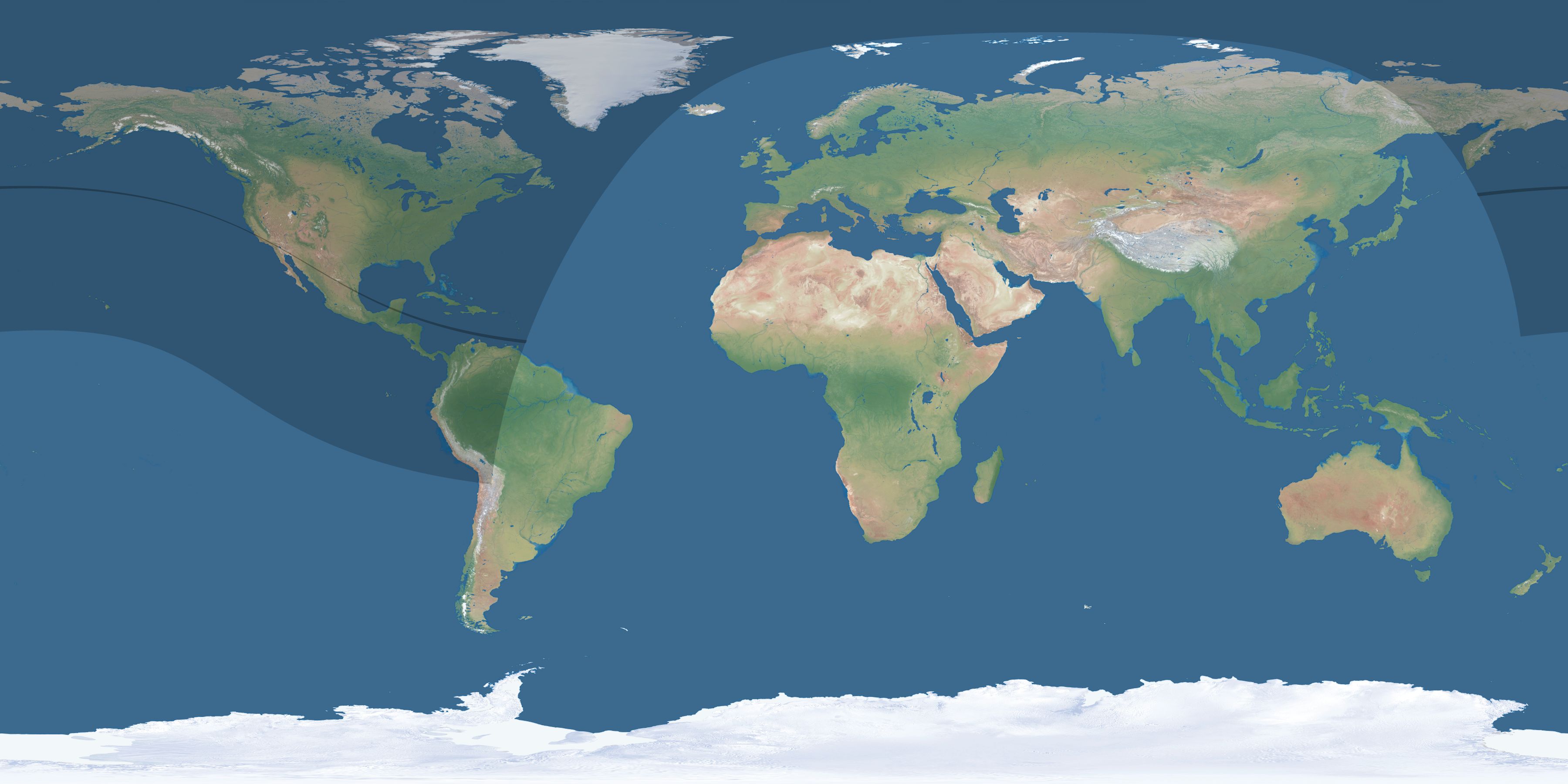 Map of the umbra and penumbra path of the solar eclipse of 08/28/1402