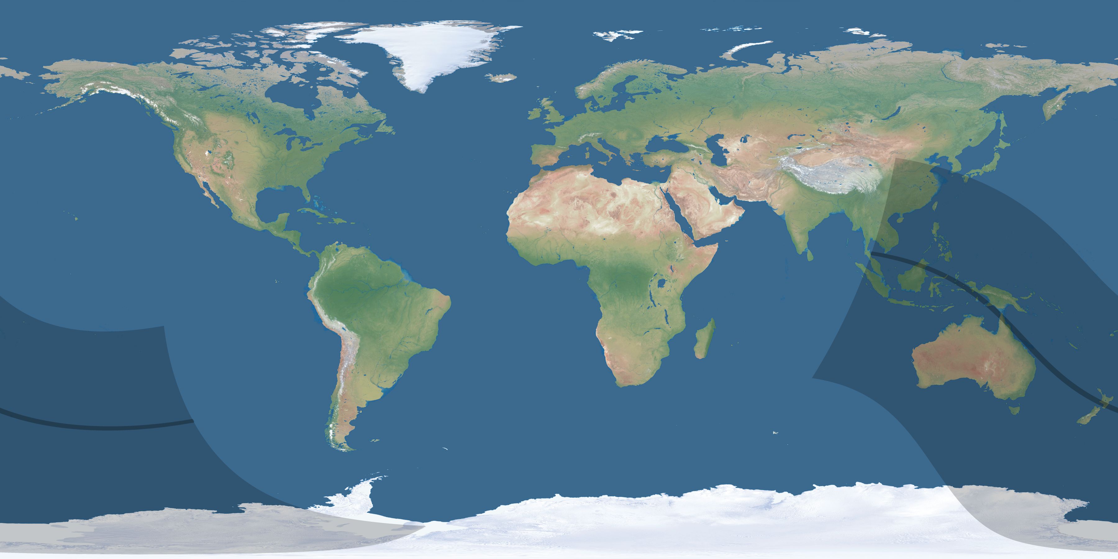 Map of the umbra and penumbra path of the solar eclipse of 10/09/1409