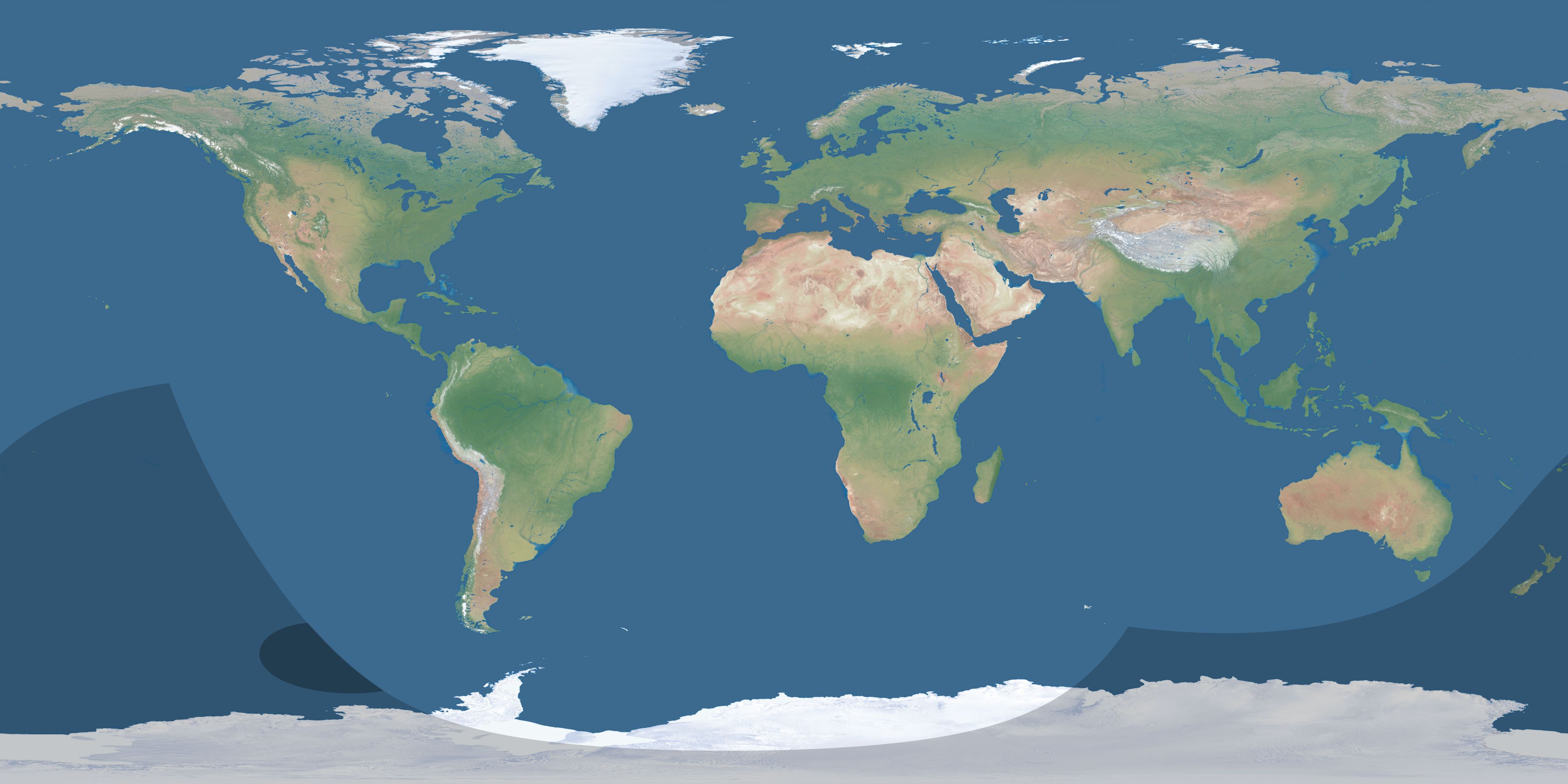 Map of the umbra and penumbra path of the solar eclipse of 02/23/1411