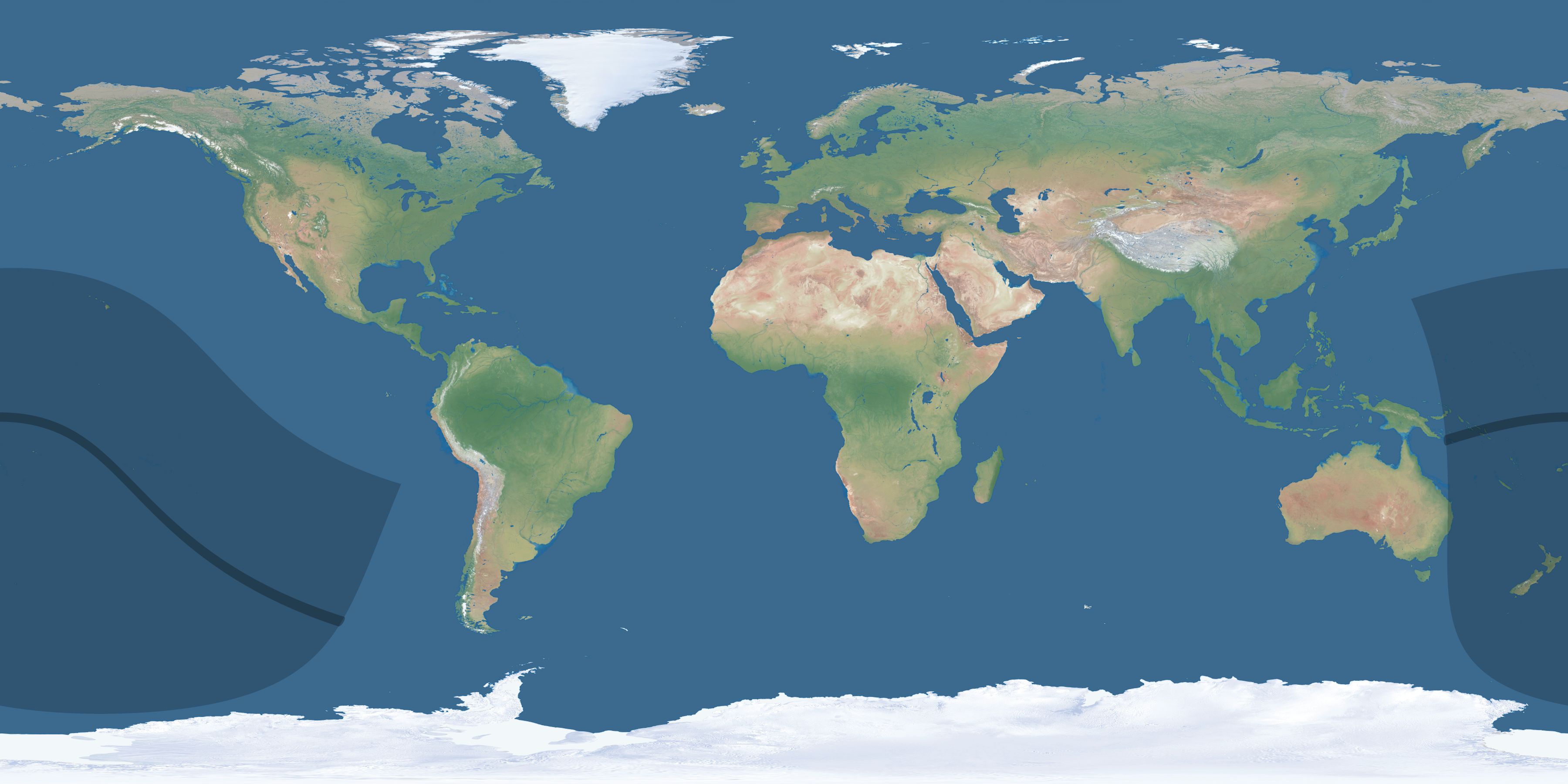 Map of the umbra and penumbra path of the solar eclipse of 07/27/1413