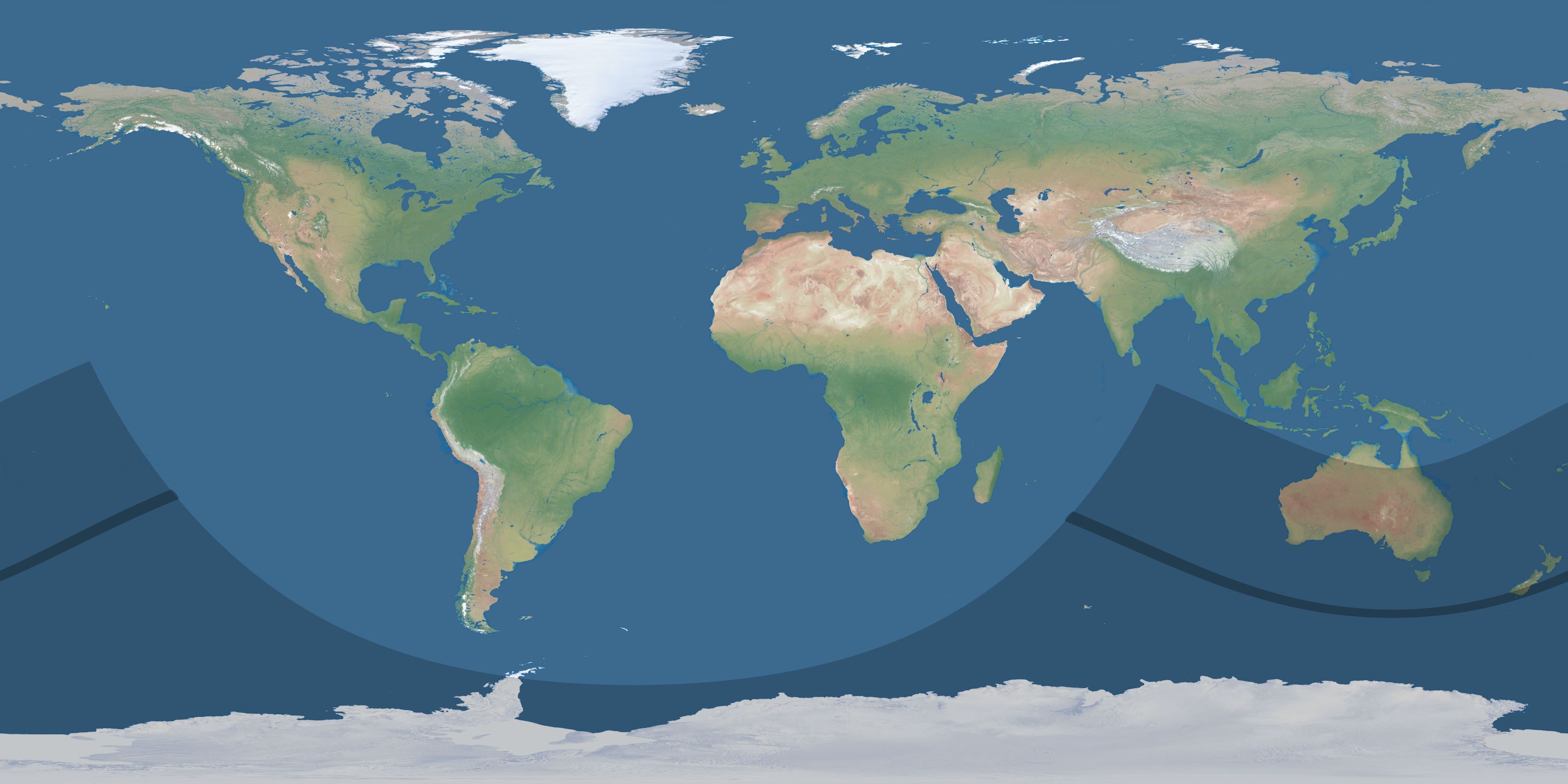 Map of the umbra and penumbra path of the solar eclipse of 01/02/1424