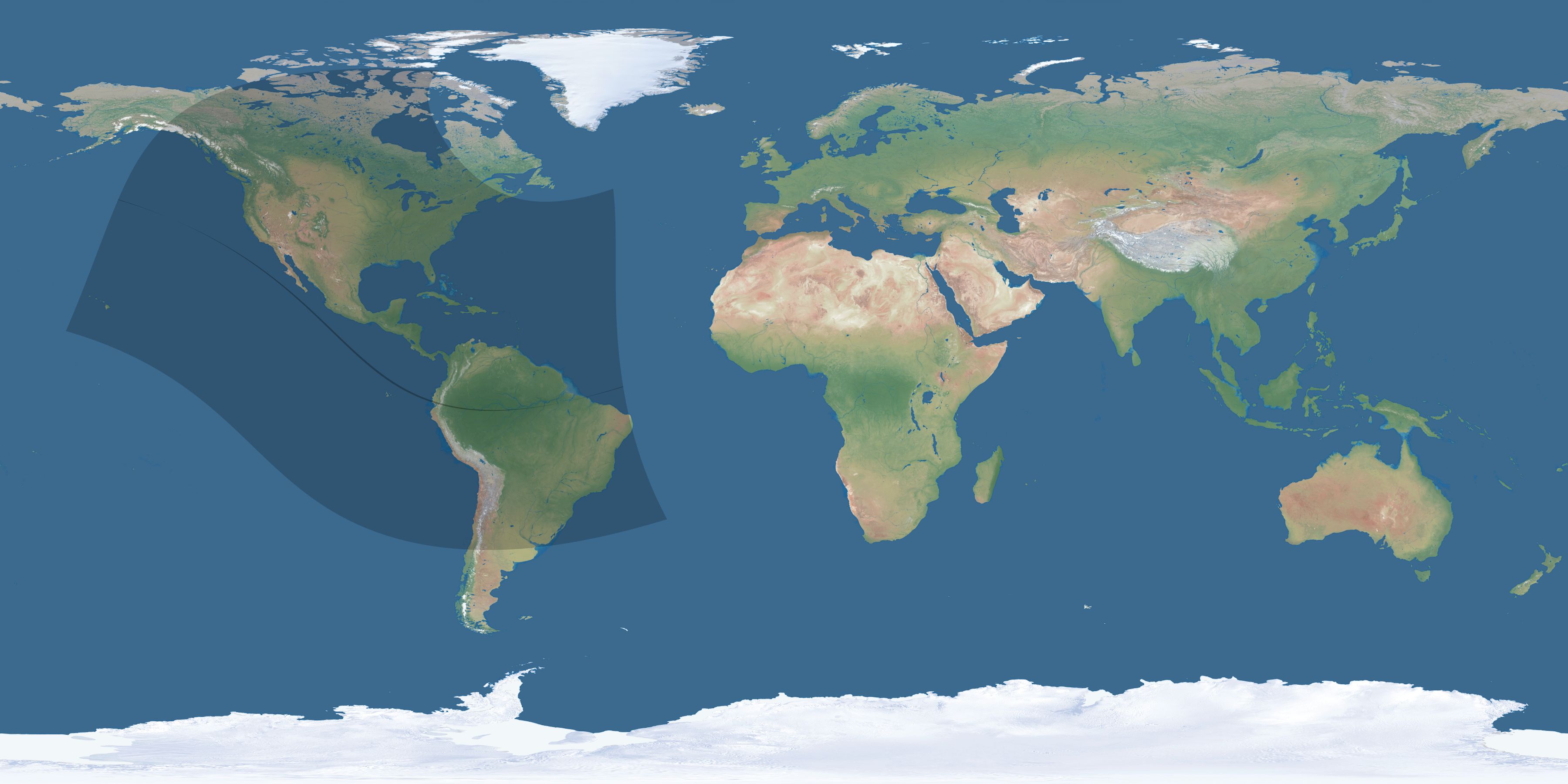 Map of the umbra and penumbra path of the solar eclipse of 10/30/1426