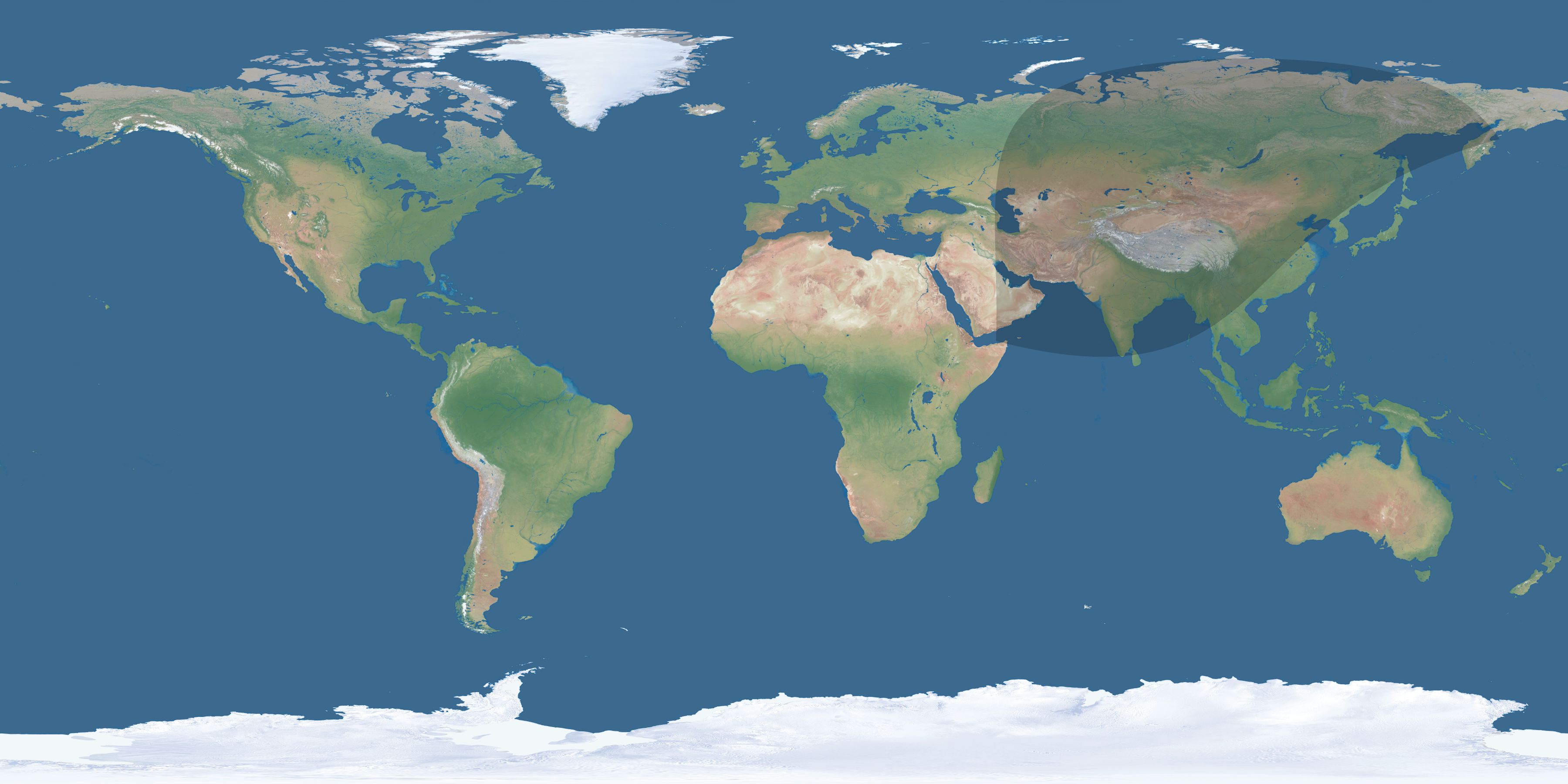 Map of the umbra and penumbra path of the solar eclipse of 02/02/1432