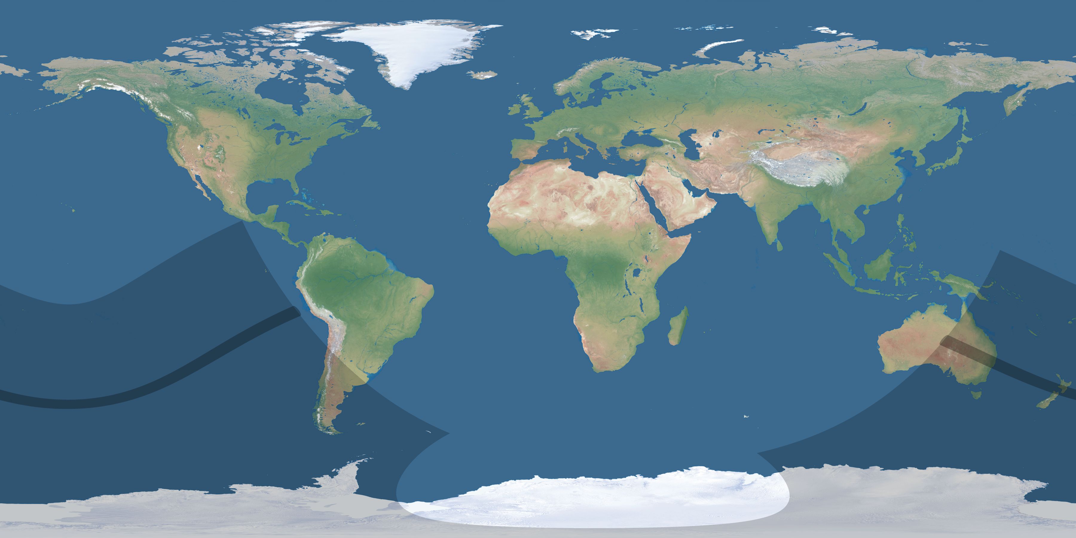 Map of the umbra and penumbra path of the solar eclipse of 12/11/1433