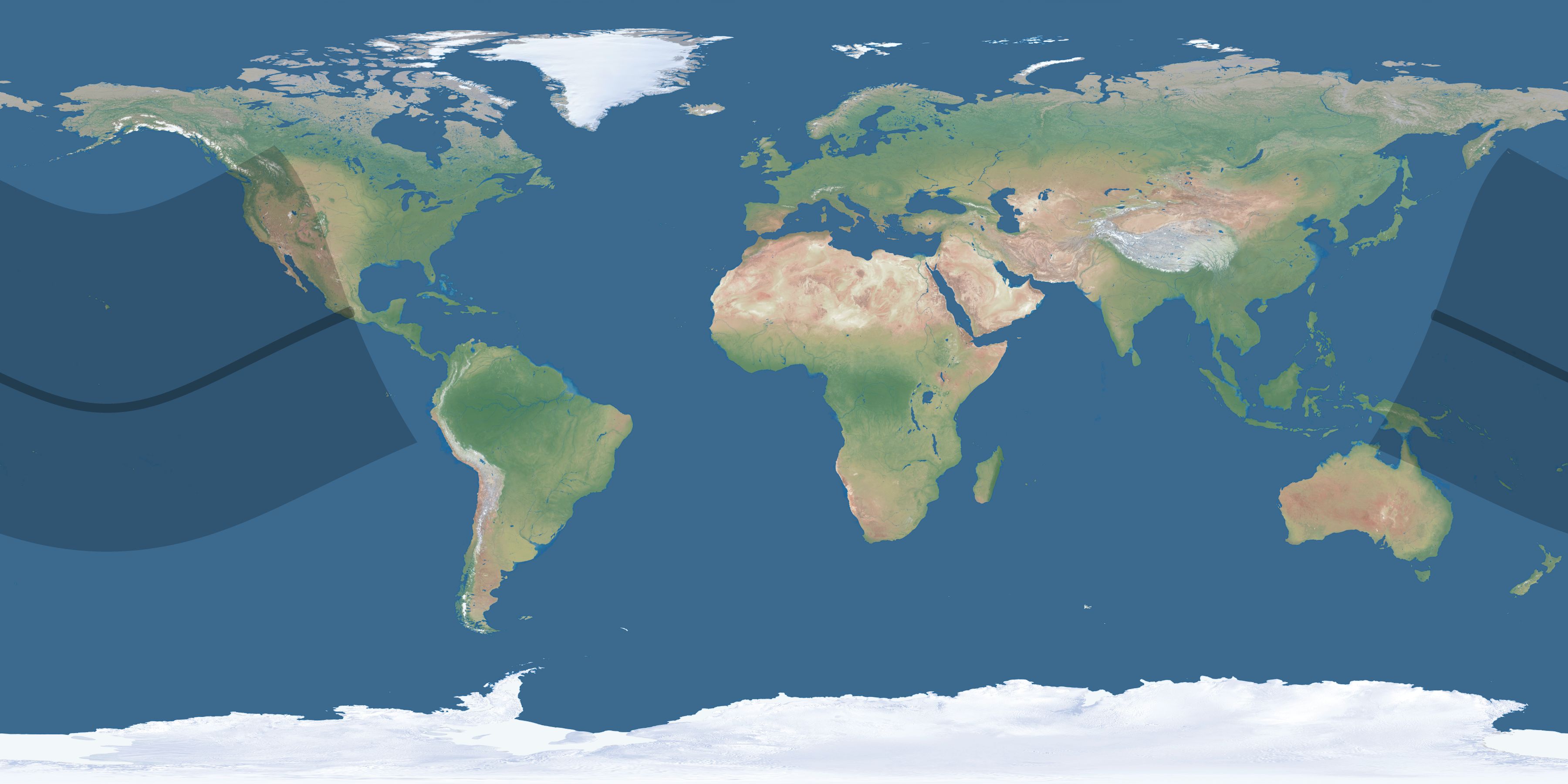 Map of the umbra and penumbra path of the solar eclipse of 11/30/1434