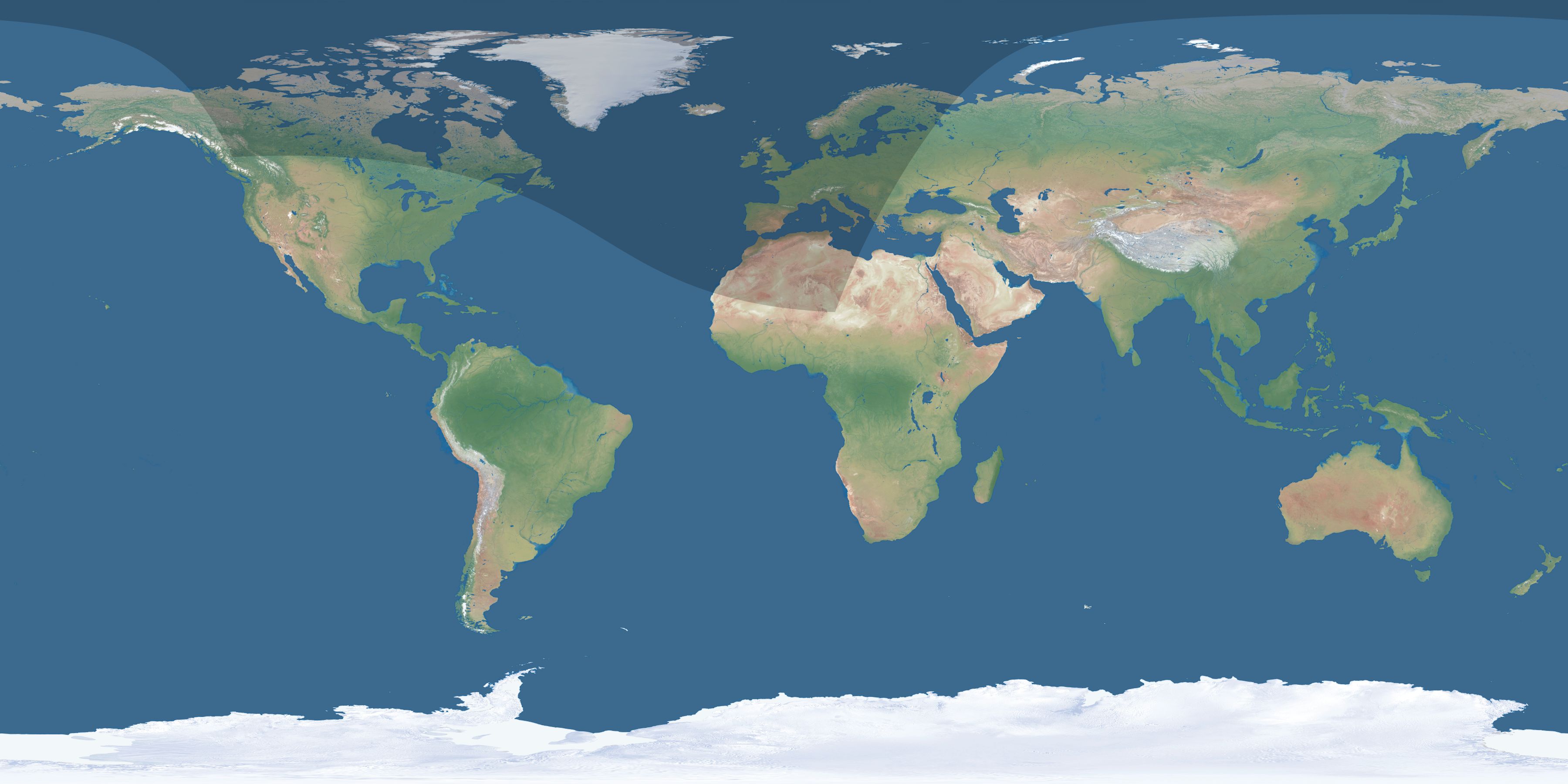 Map of the umbra and penumbra path of the solar eclipse of 09/08/1439