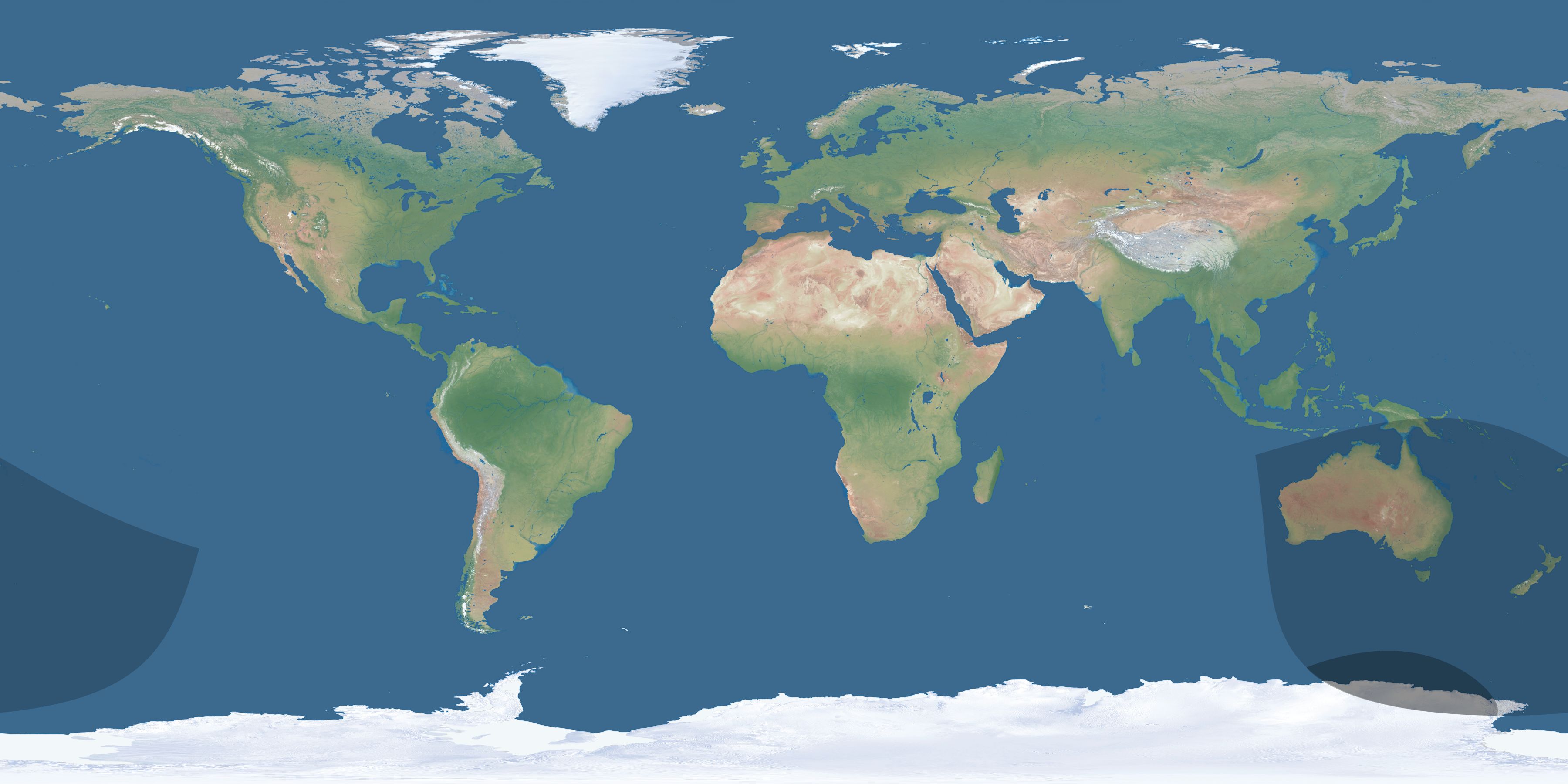 Map of the umbra and penumbra path of the solar eclipse of 07/29/1440