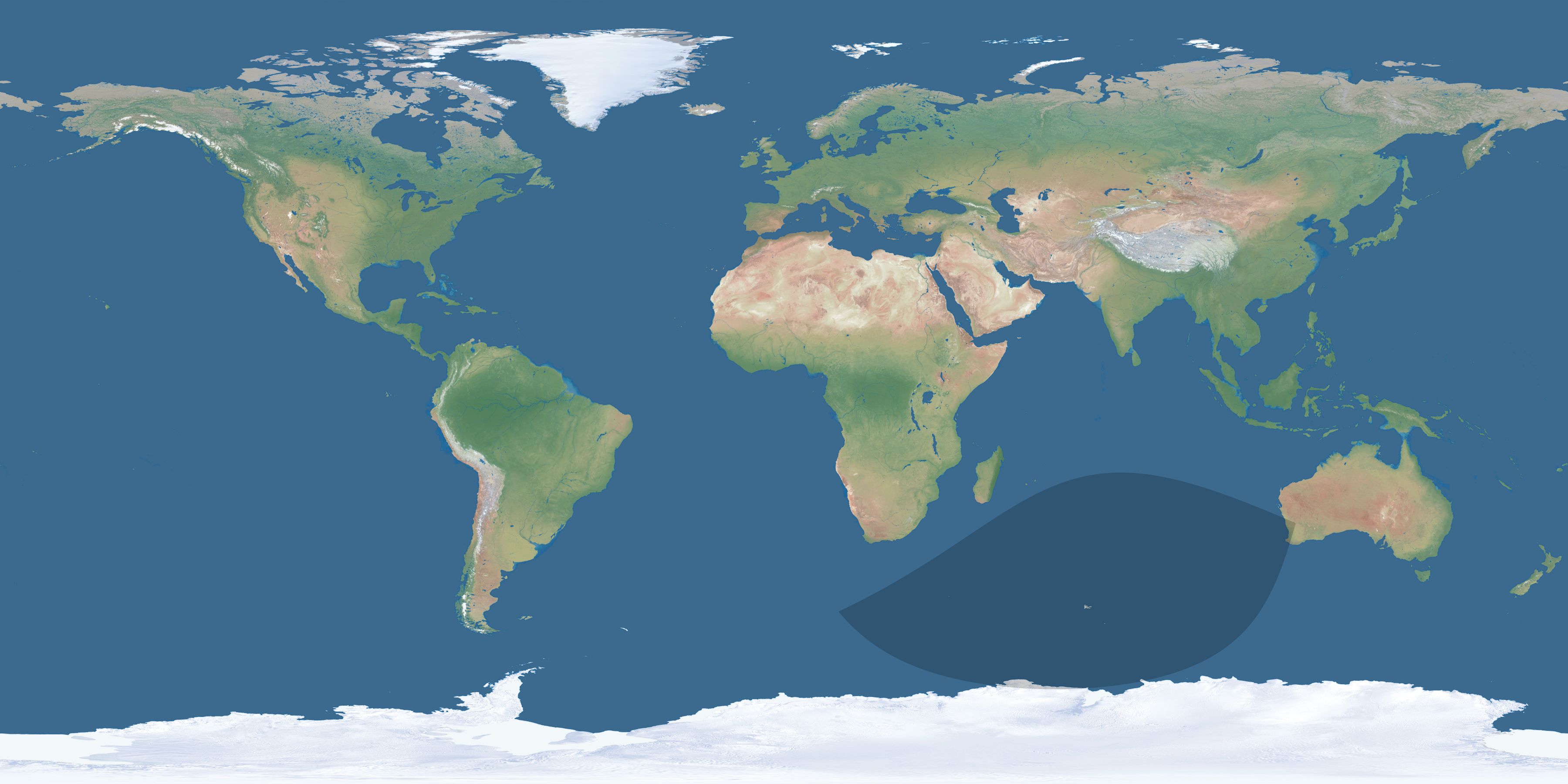 Map of the umbra and penumbra path of the solar eclipse of 05/29/1443