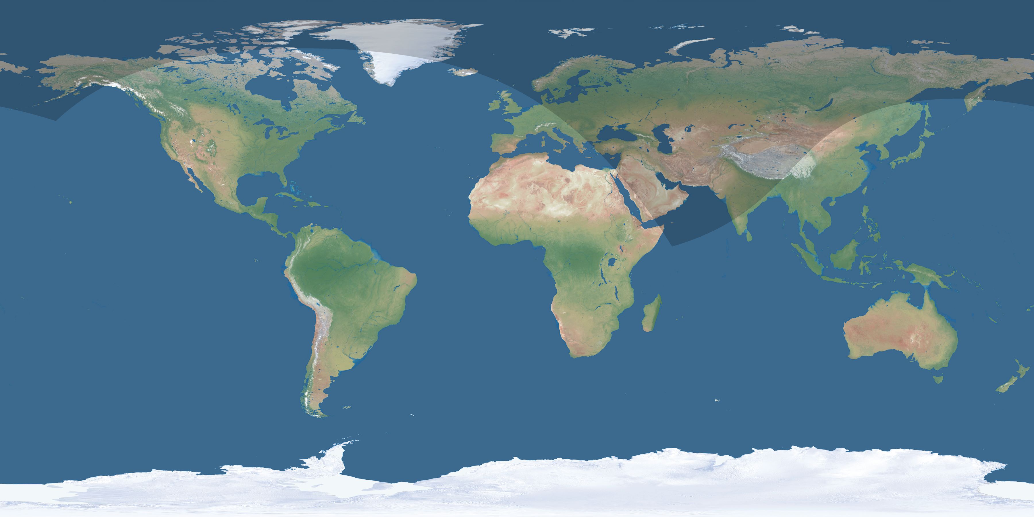 Map of the umbra and penumbra path of the solar eclipse of 04/26/1446