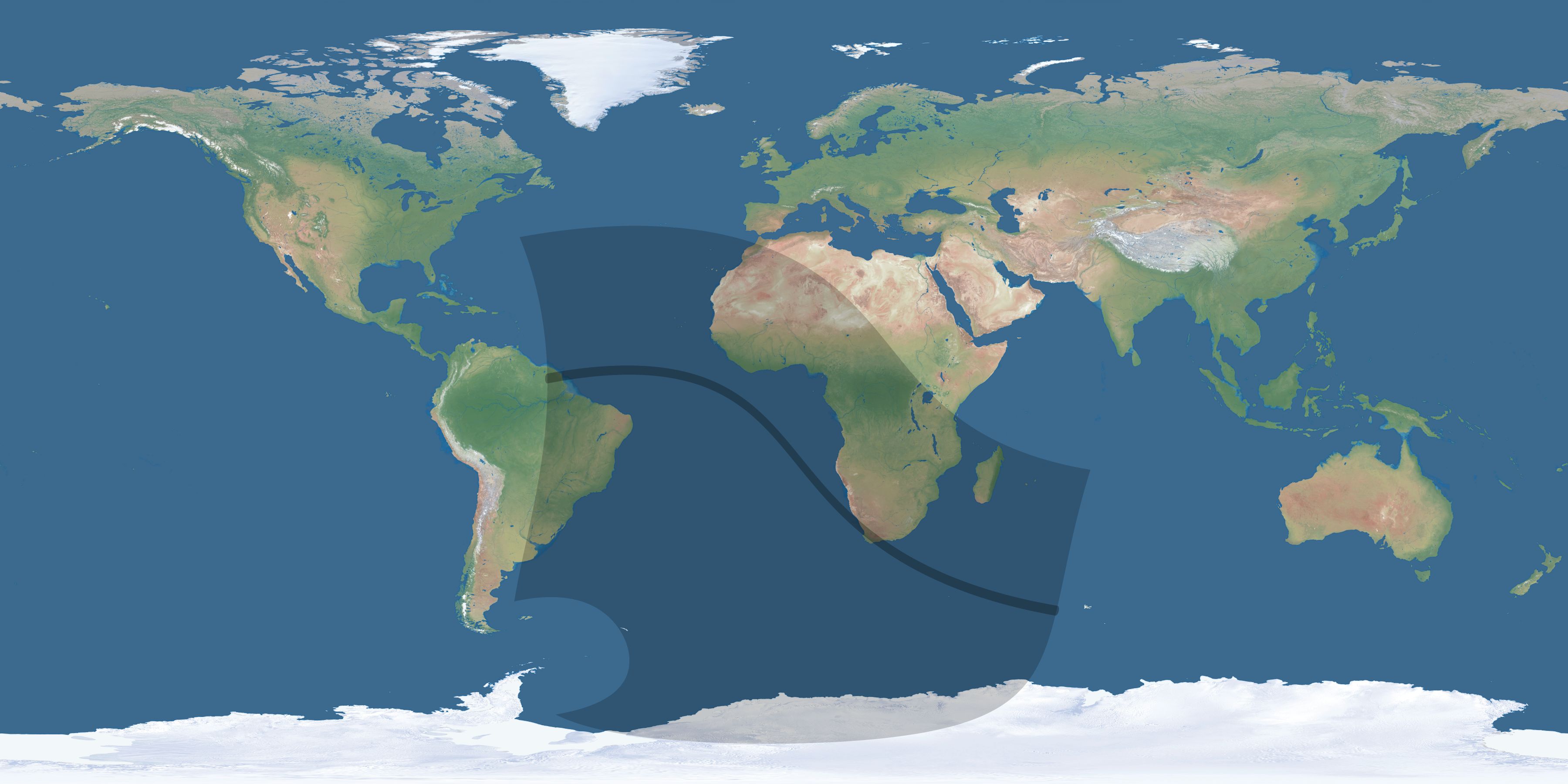 Map of the umbra and penumbra path of the solar eclipse of 08/18/1449