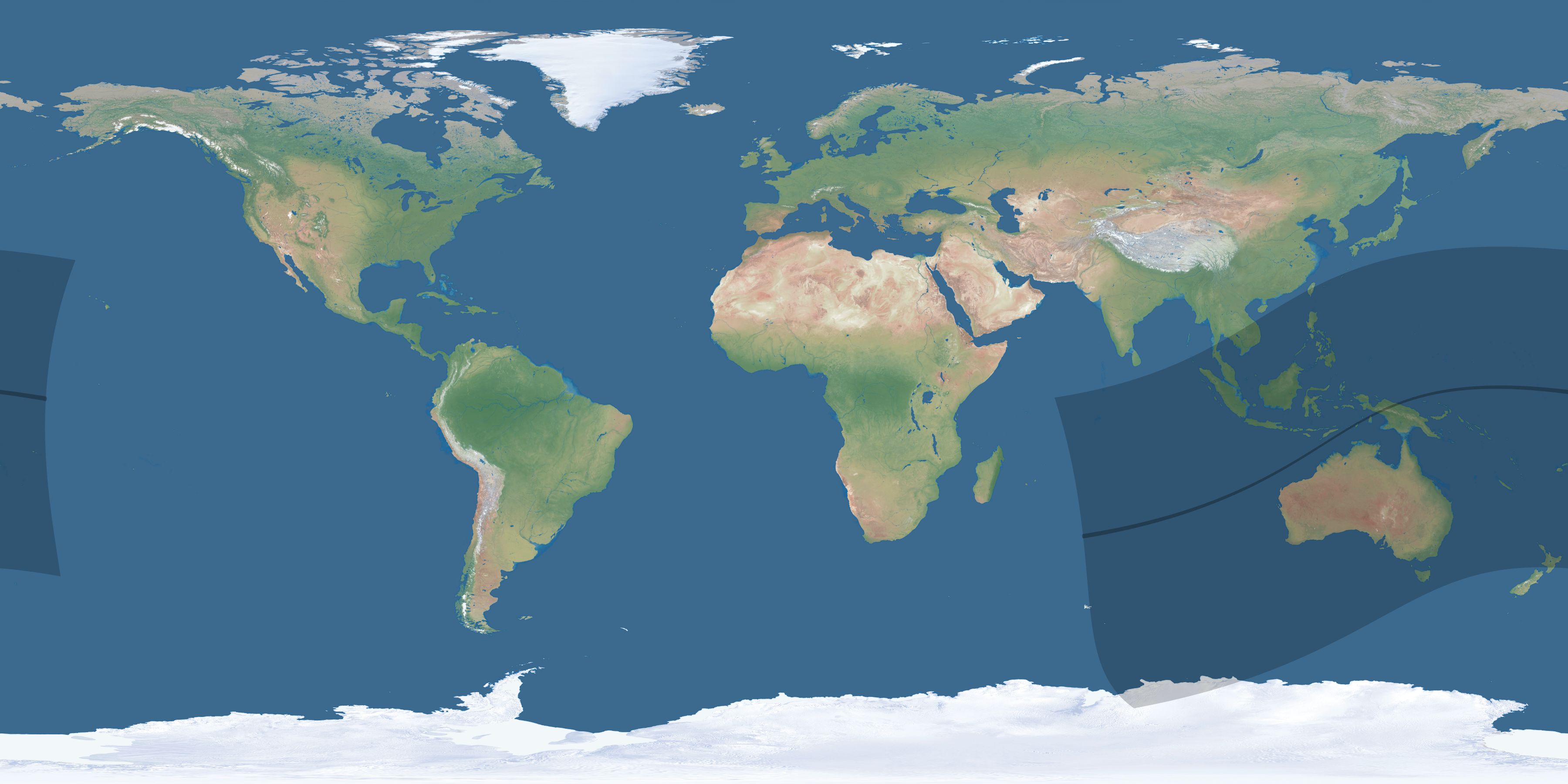 Map of the umbra and penumbra path of the solar eclipse of 04/05/1456