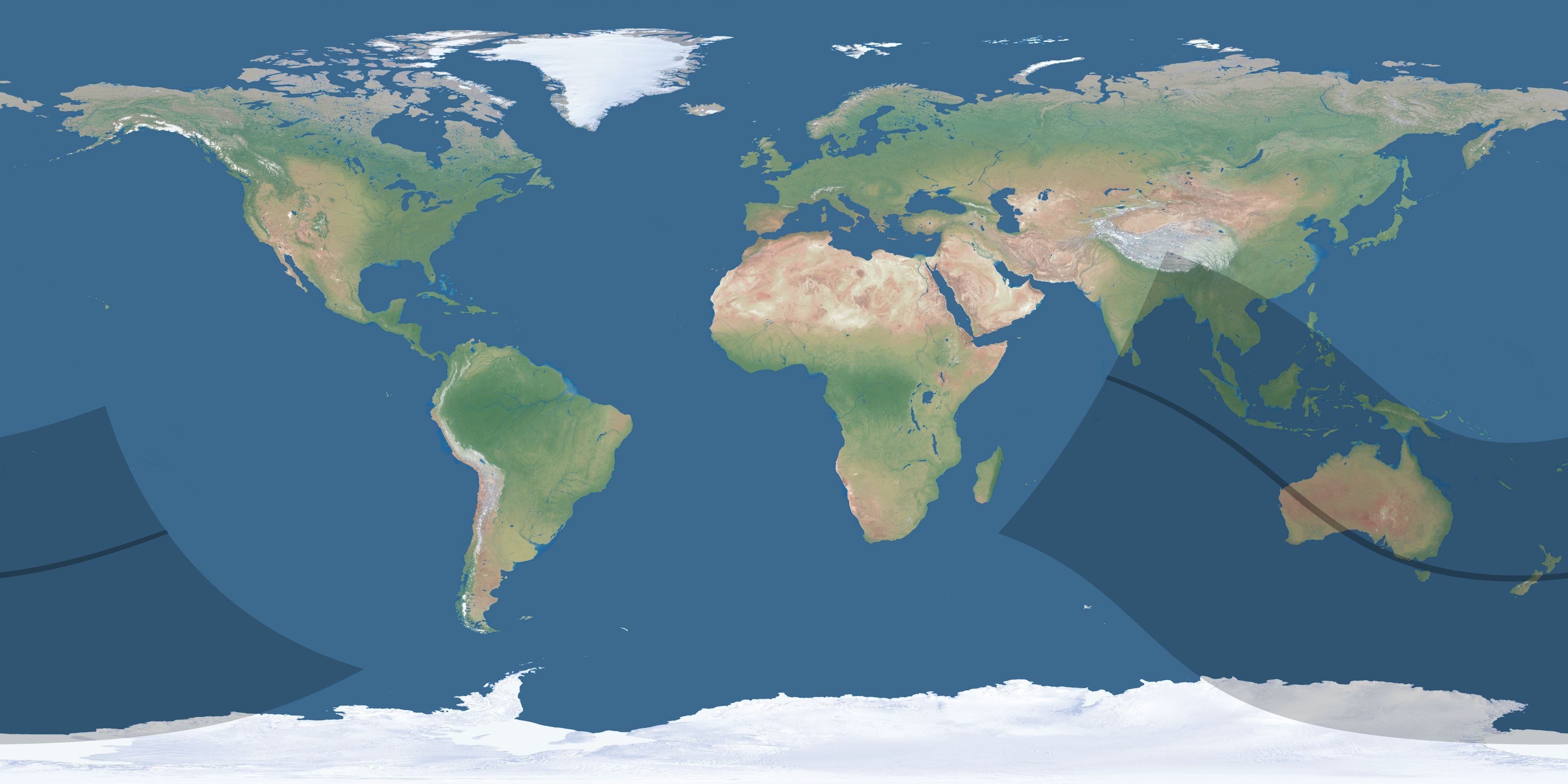 Map of the umbra and penumbra path of the solar eclipse of 11/11/1463
