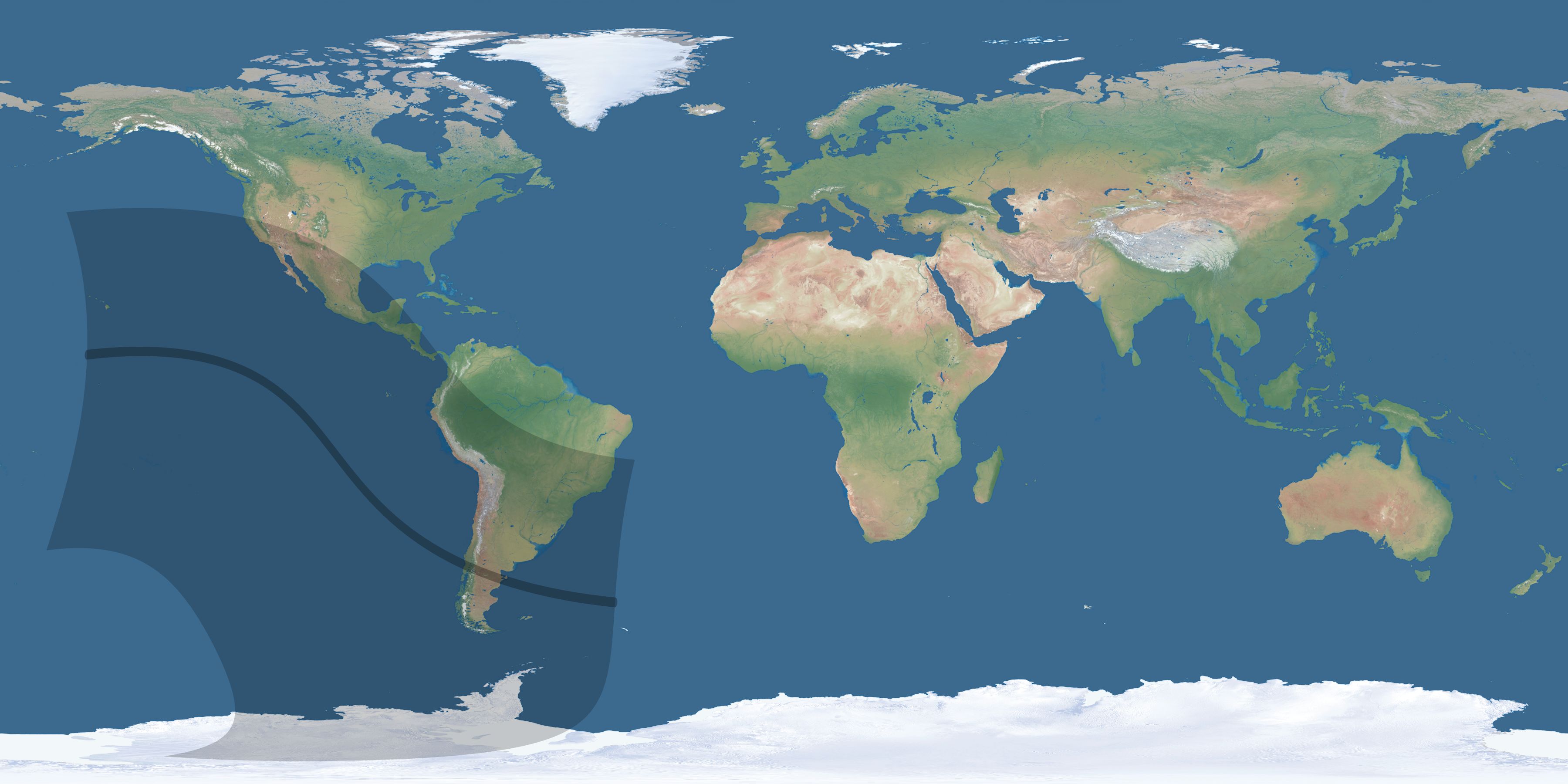 Map of the umbra and penumbra path of the solar eclipse of 08/29/1467