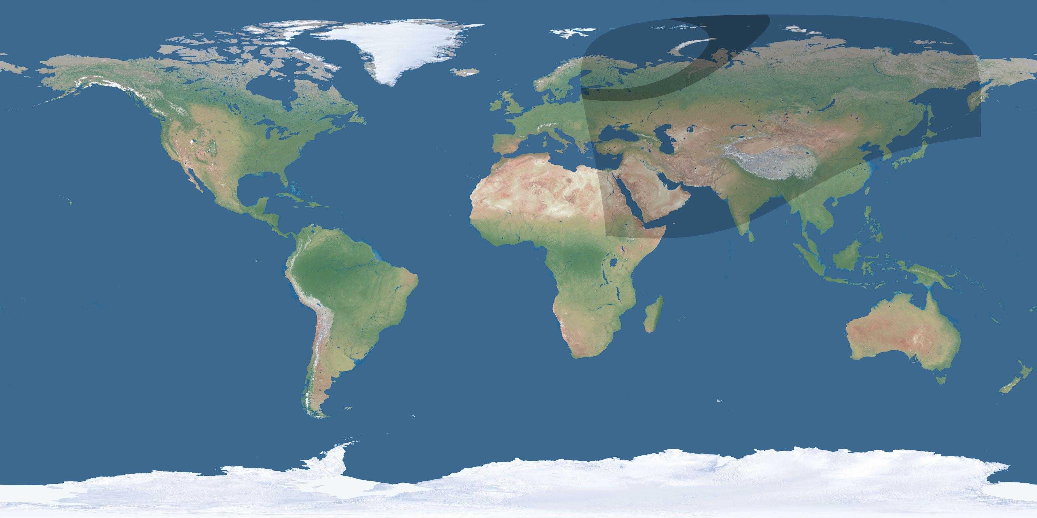 Map of the umbra and penumbra path of the solar eclipse of 02/25/1476