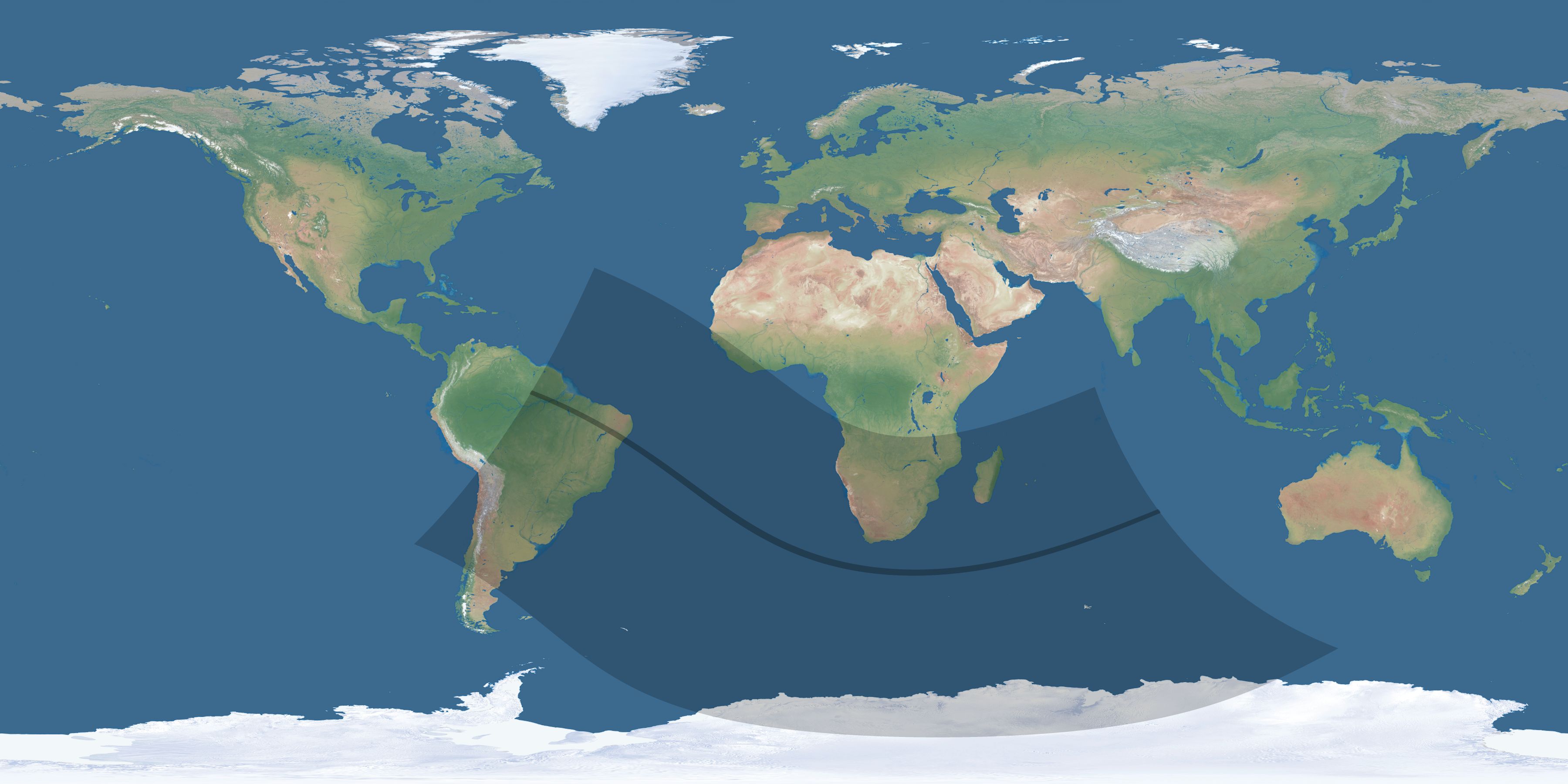 Map of the umbra and penumbra path of the solar eclipse of 11/21/1481