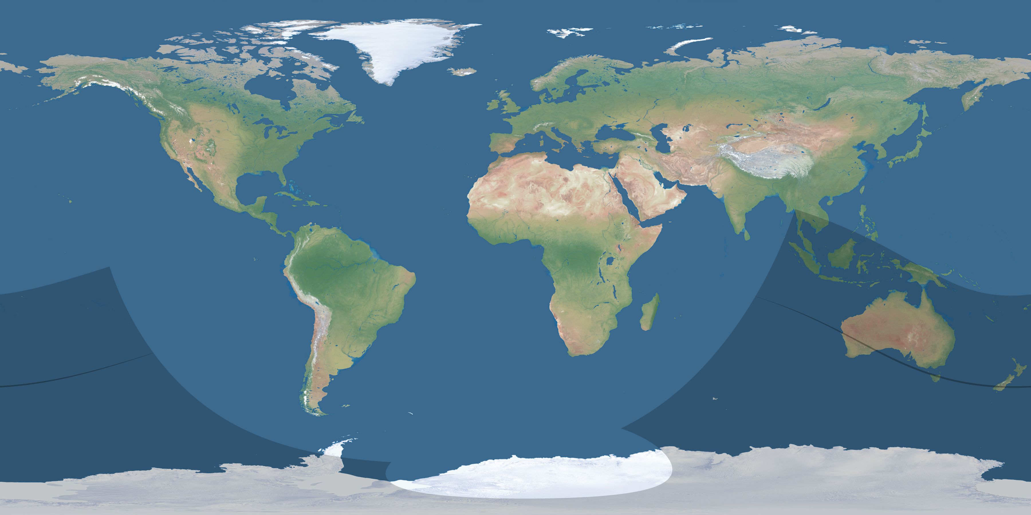 Map of the umbra and penumbra path of the solar eclipse of 11/02/1491