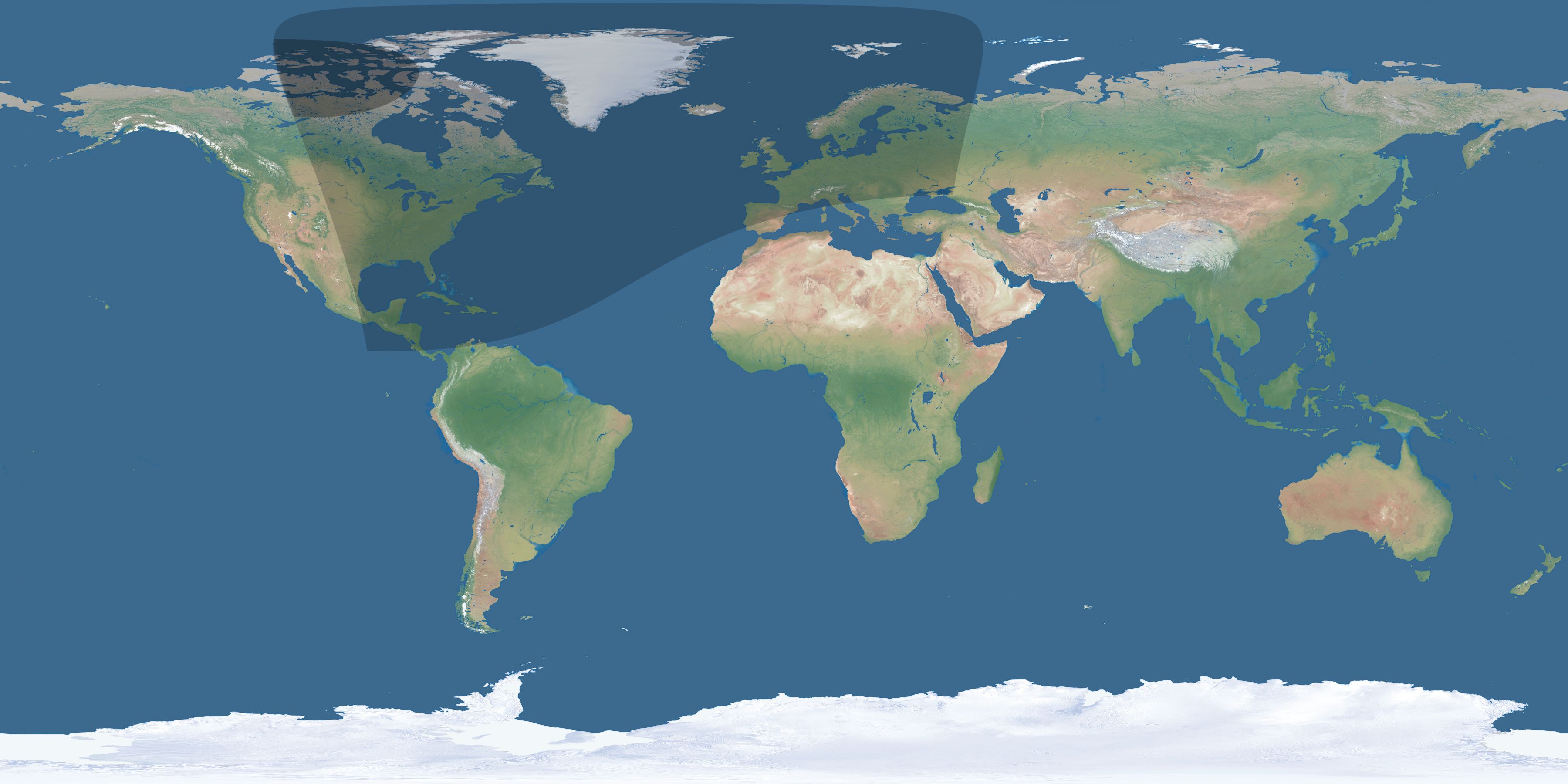 Map of the umbra and penumbra path of the solar eclipse of 03/07/1494