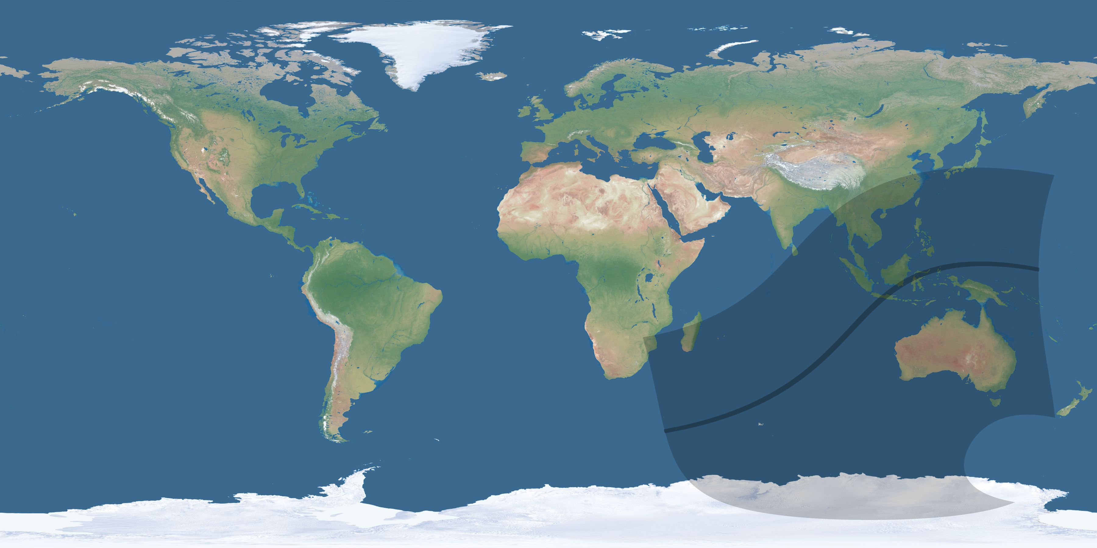Map of the umbra and penumbra path of the solar eclipse of 04/07/1502