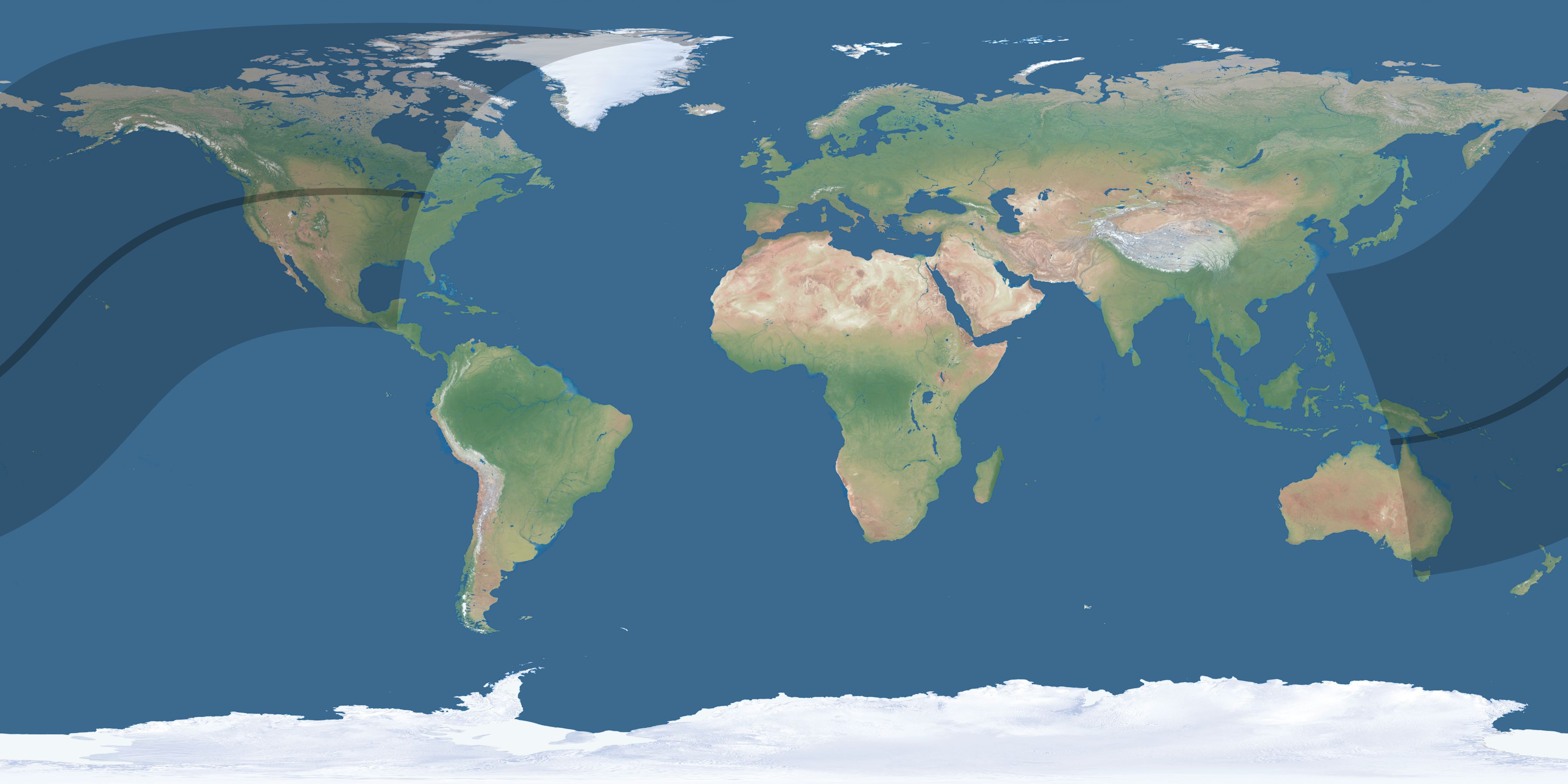 Map of the umbra and penumbra path of the solar eclipse of 03/27/1503