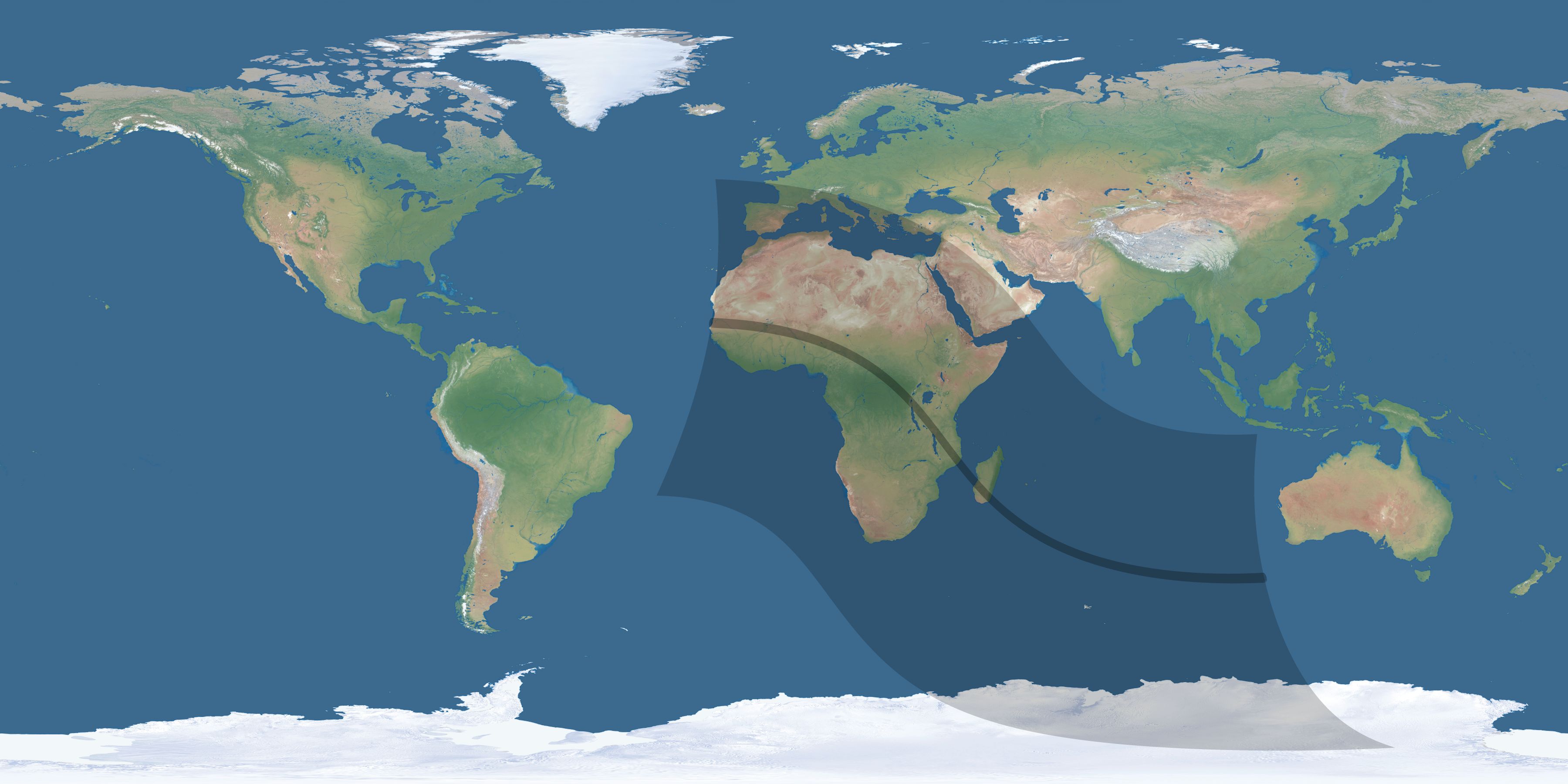 Map of the umbra and penumbra path of the solar eclipse of 09/20/1503