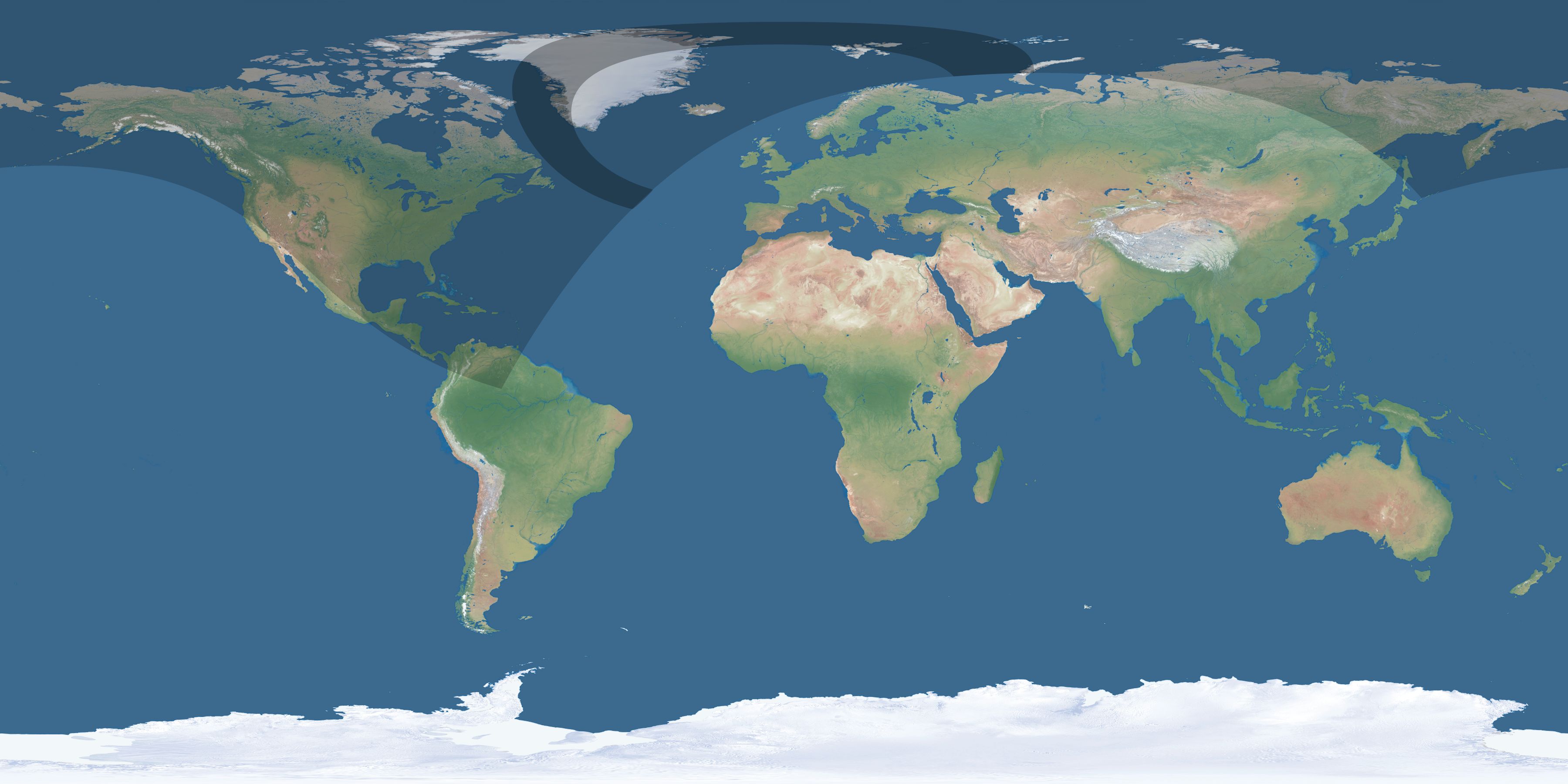 Map of the umbra and penumbra path of the solar eclipse of 07/30/1505