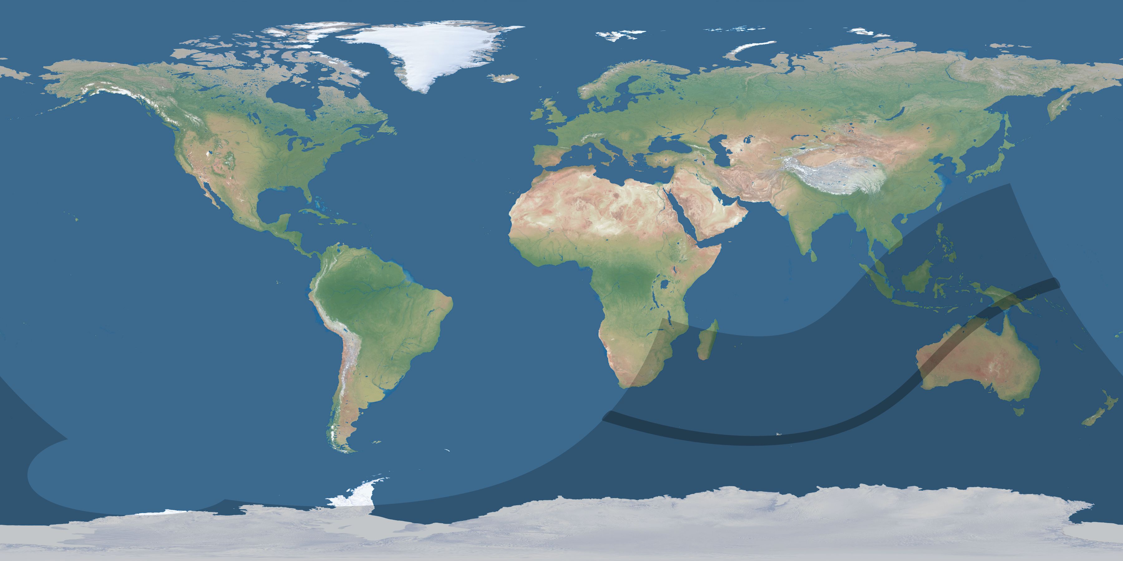 Map of the umbra and penumbra path of the solar eclipse of 01/24/1506