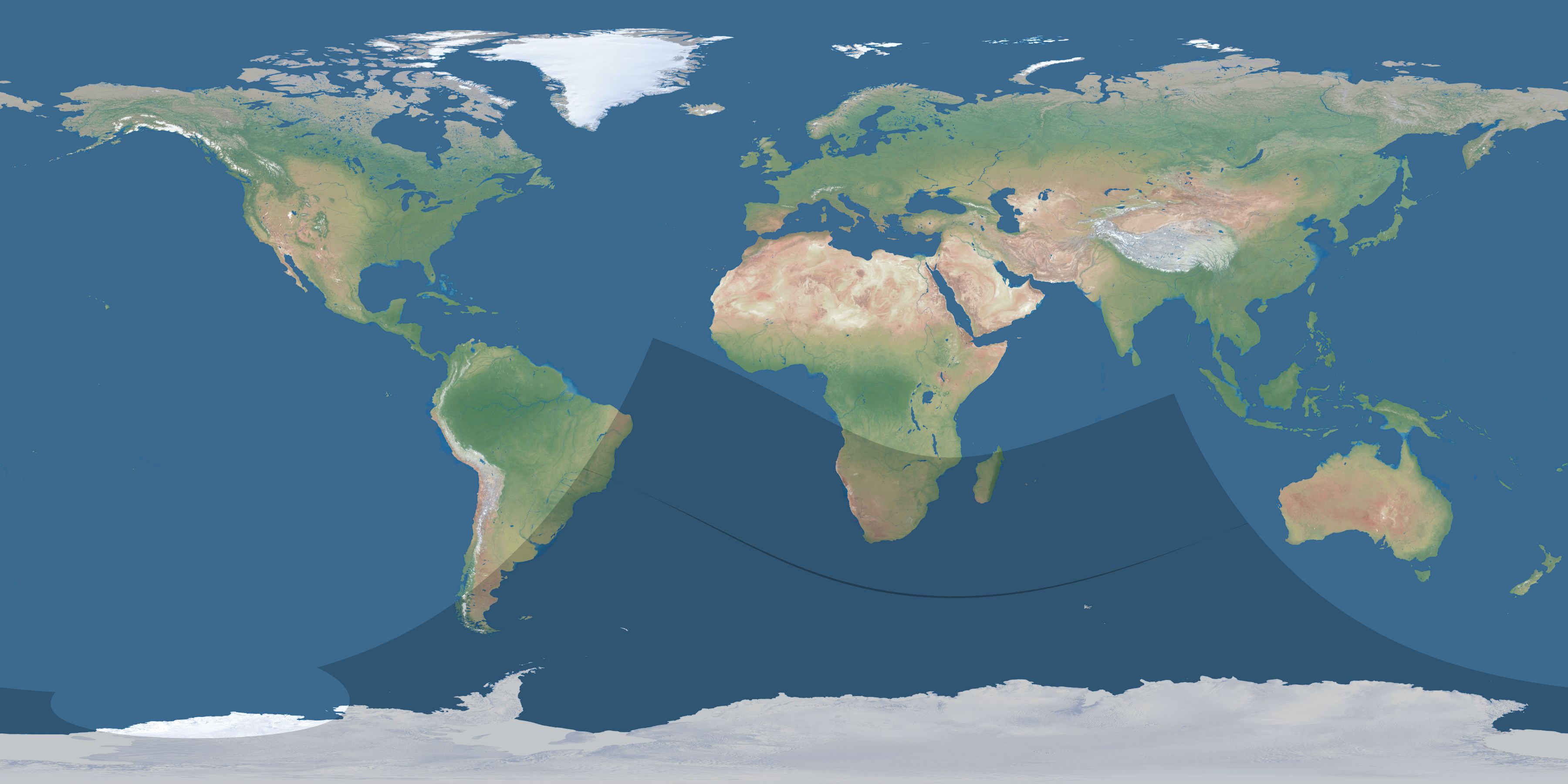Map of the umbra and penumbra path of the solar eclipse of 11/12/1509