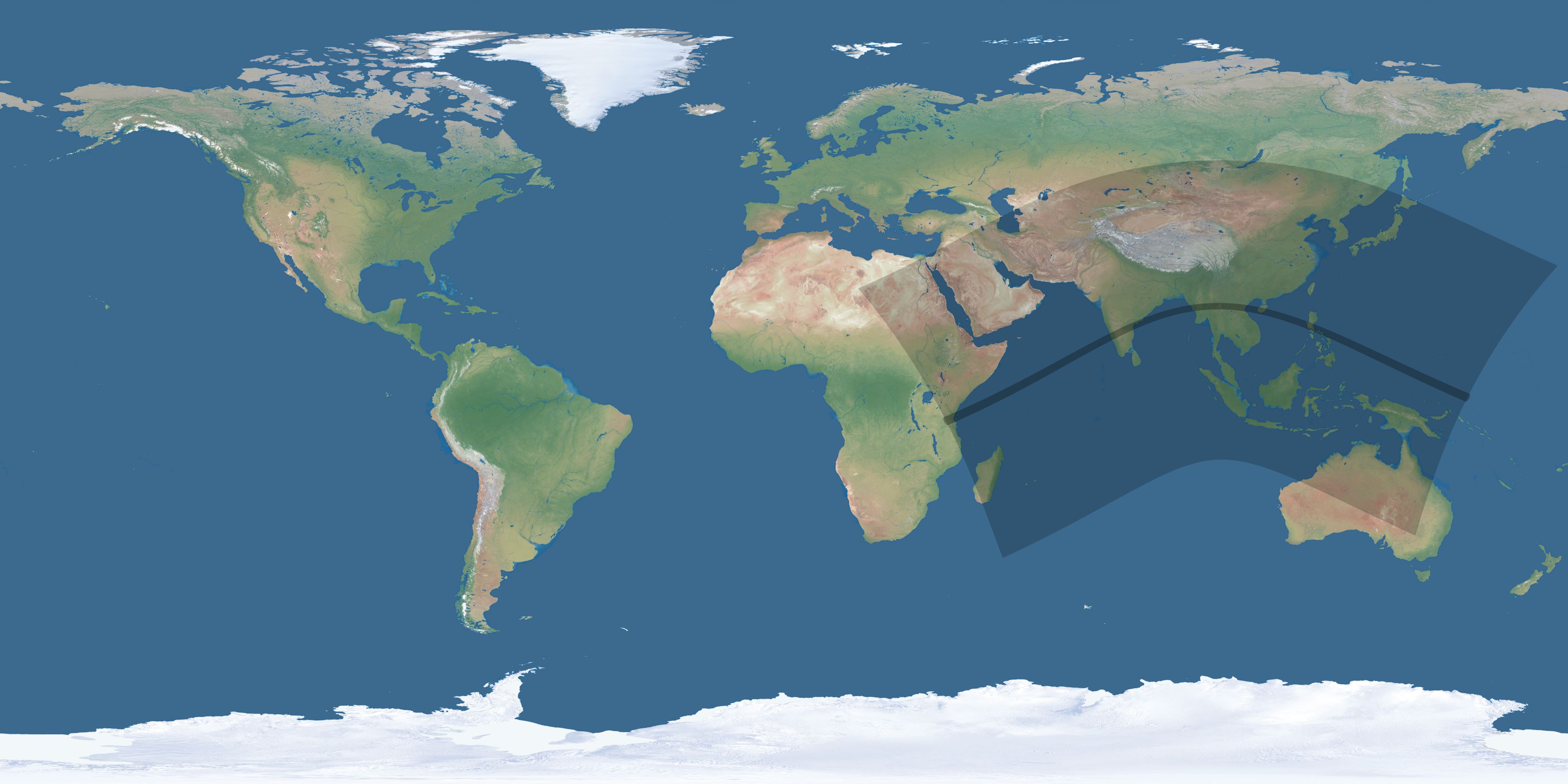 Map of the umbra and penumbra path of the solar eclipse of 06/19/1517