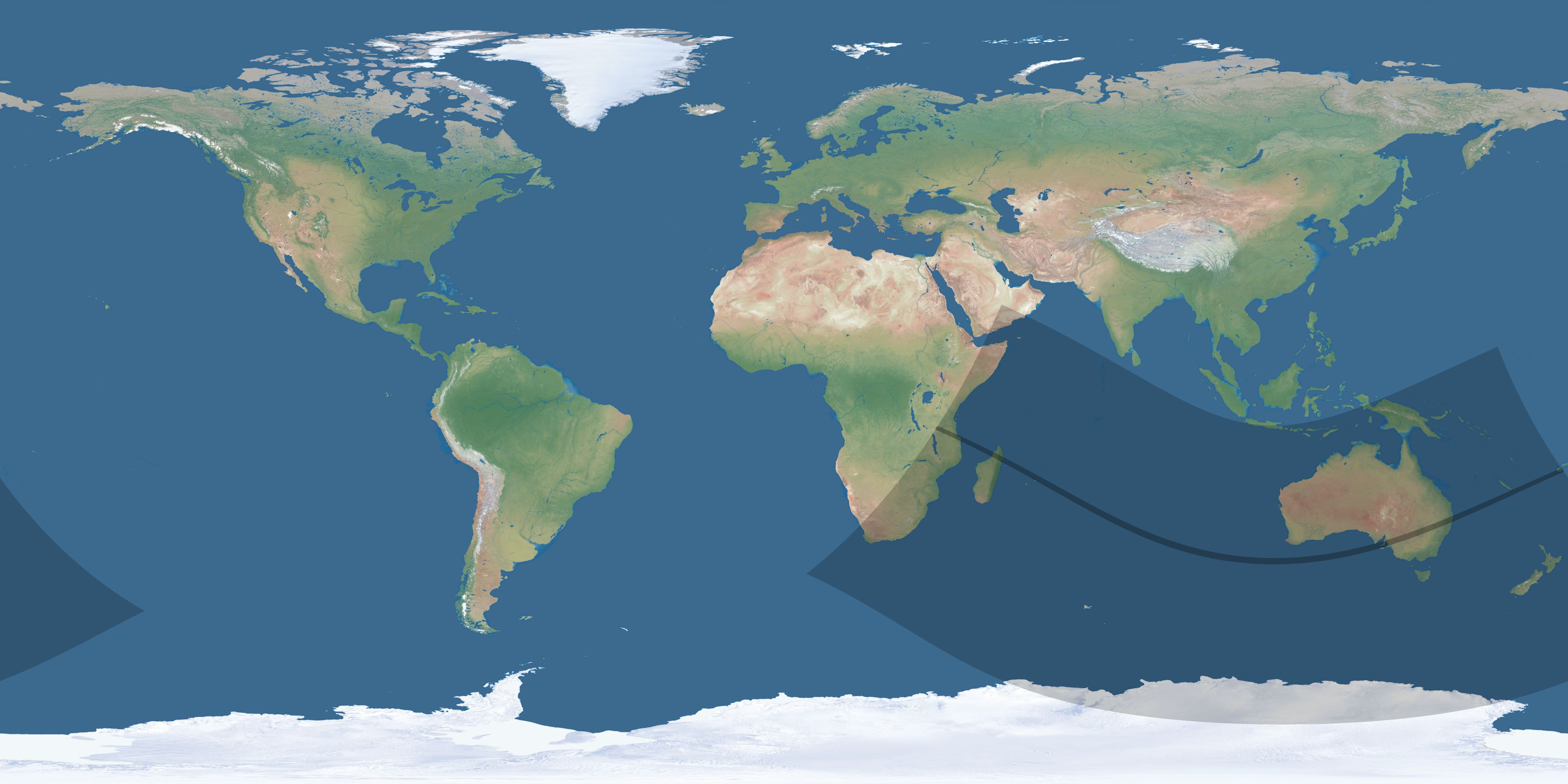 Map of the umbra and penumbra path of the solar eclipse of 12/13/1517